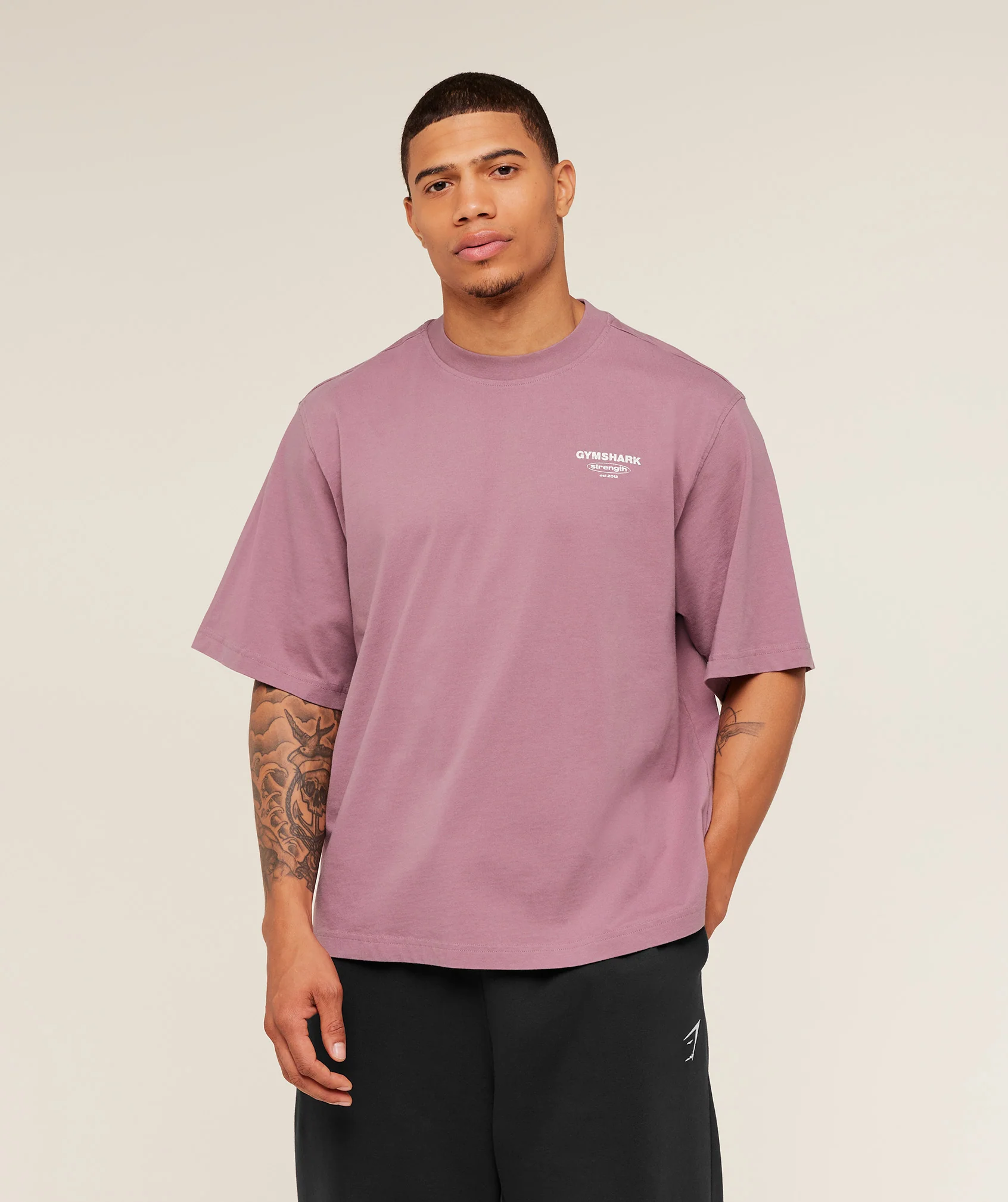 Gymshark Strength Stars Washed Graphic T-Shirt - Calm Pink - Image 2