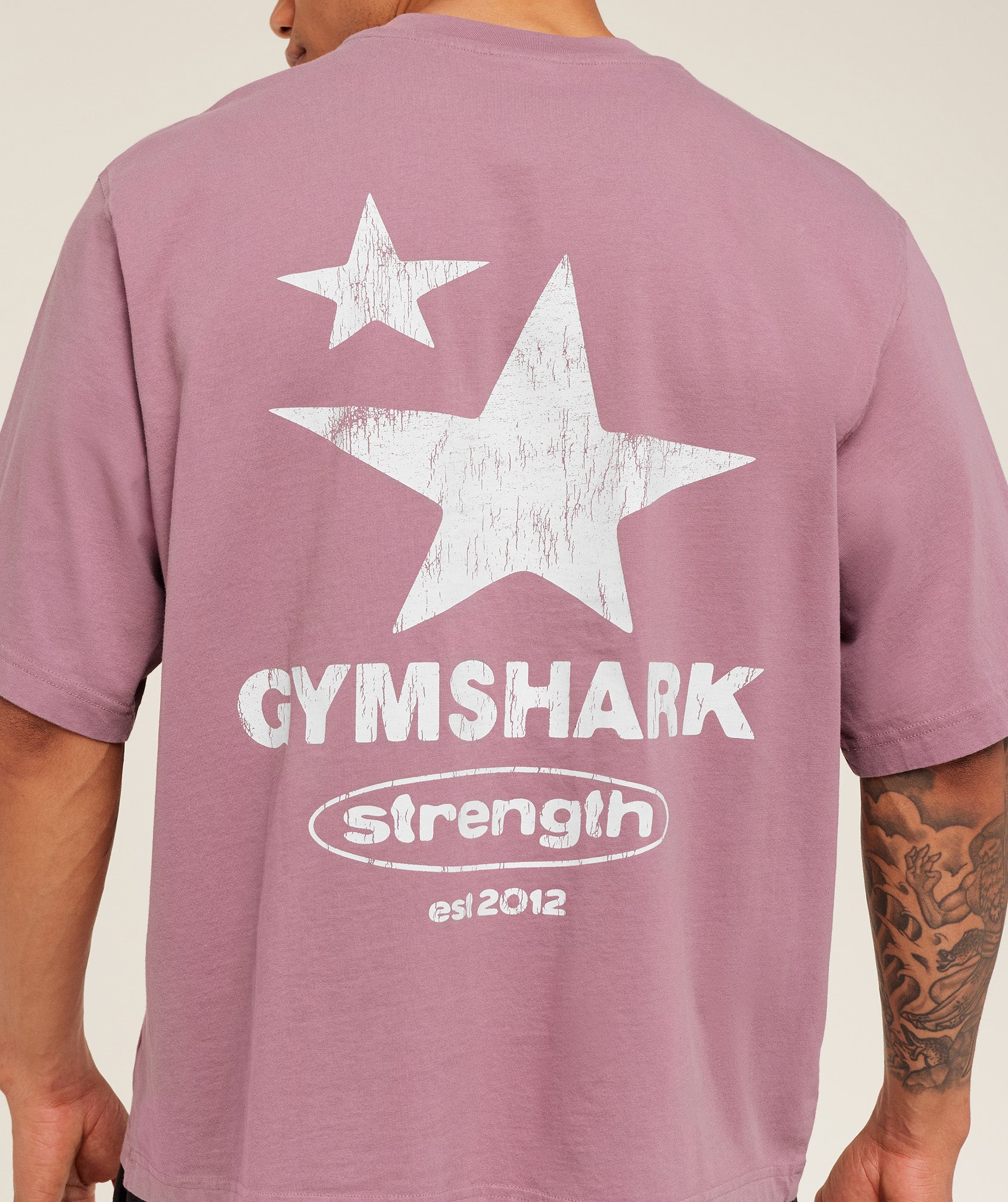 Gymshark Strength Stars Washed Graphic T-Shirt - Calm Pink - Image 4