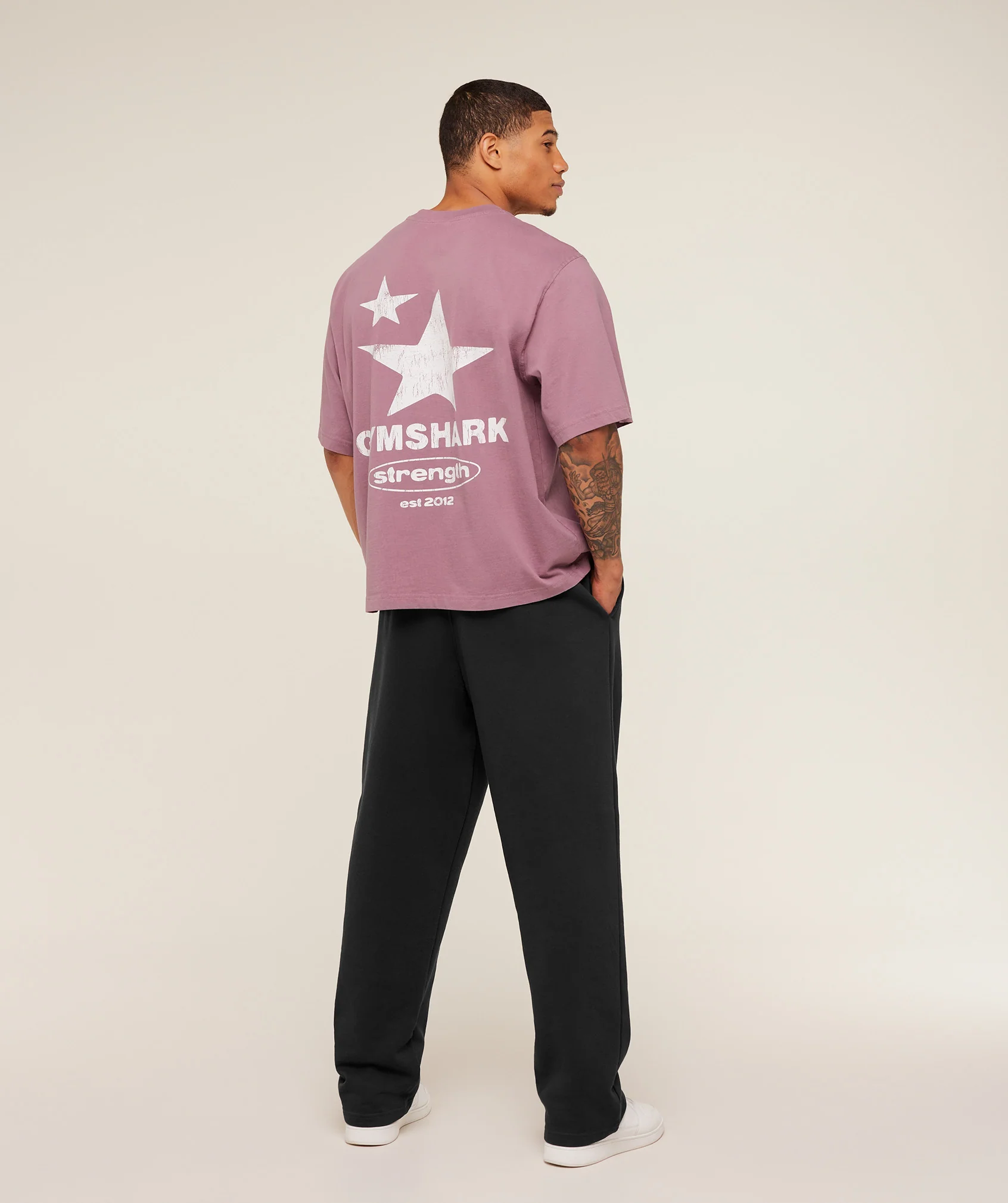 Gymshark Strength Stars Washed Graphic T-Shirt - Calm Pink - Image 6