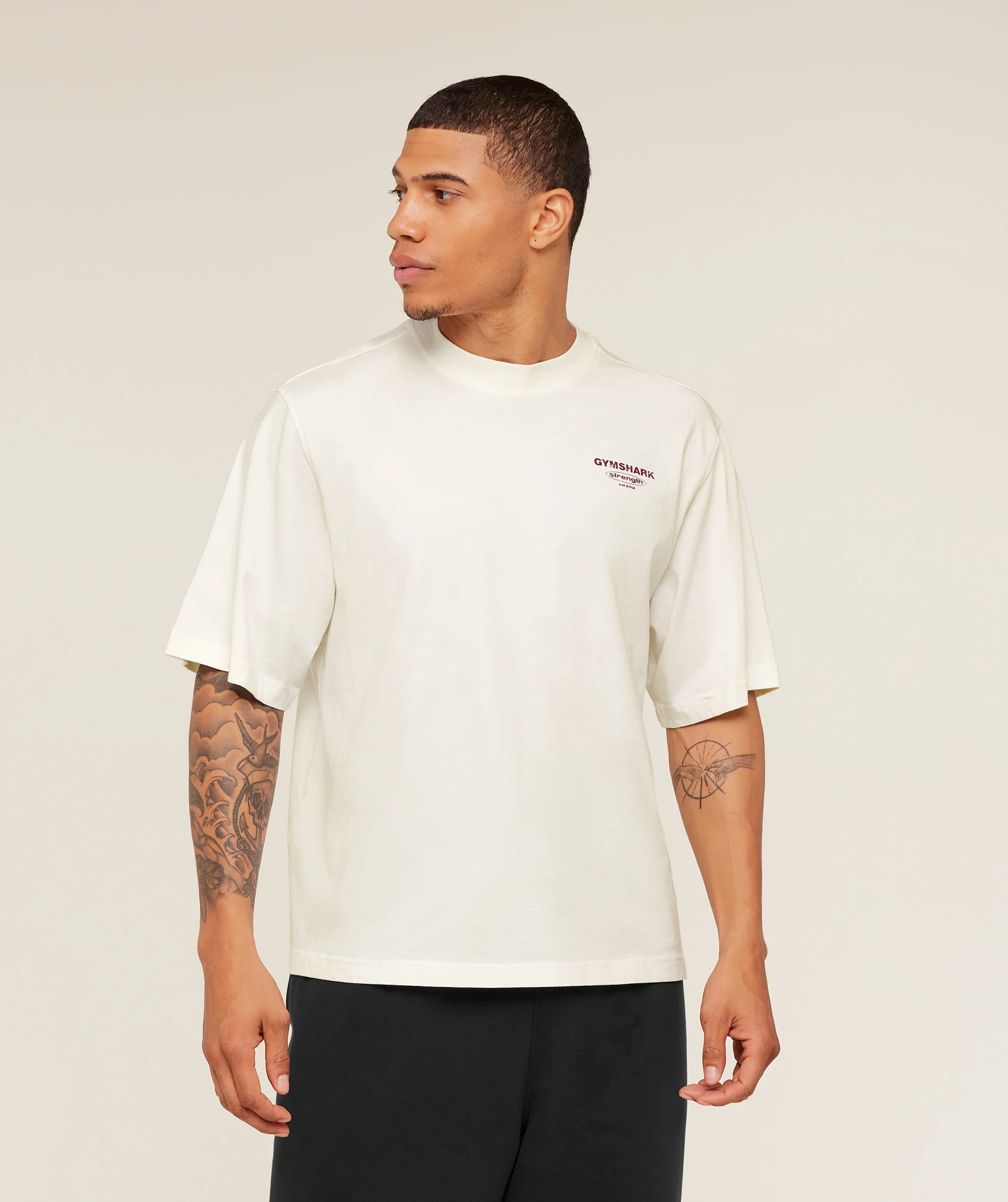 Gymshark Strength Stars Washed Graphic T-Shirt - Soft White - Image 2