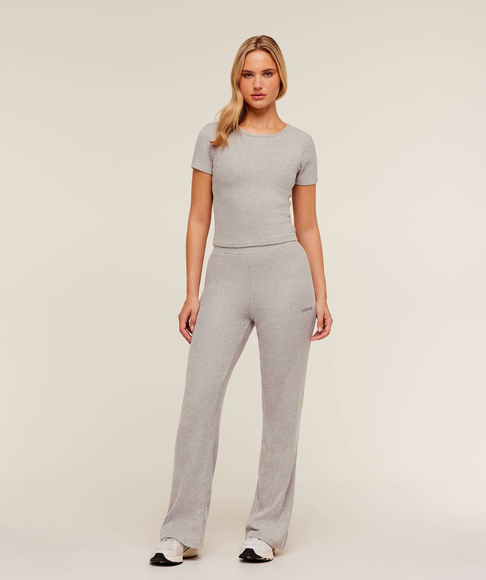 Gymshark SuperSoft Straight Leg Pants - Light Grey Core Marl - Image 4