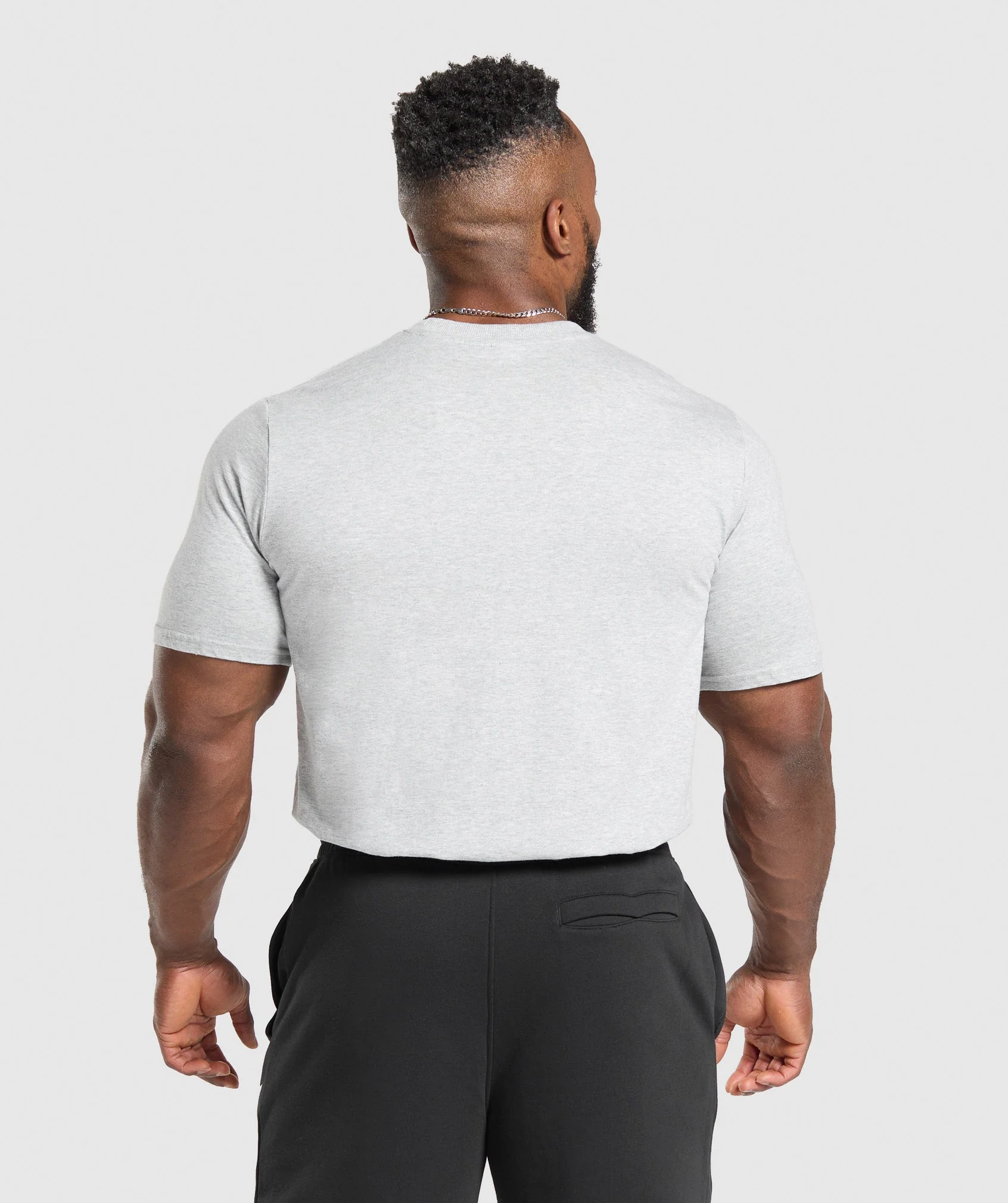 Gymshark T-Shirt 2 Pack - Black/Light Grey Marl - Image 2