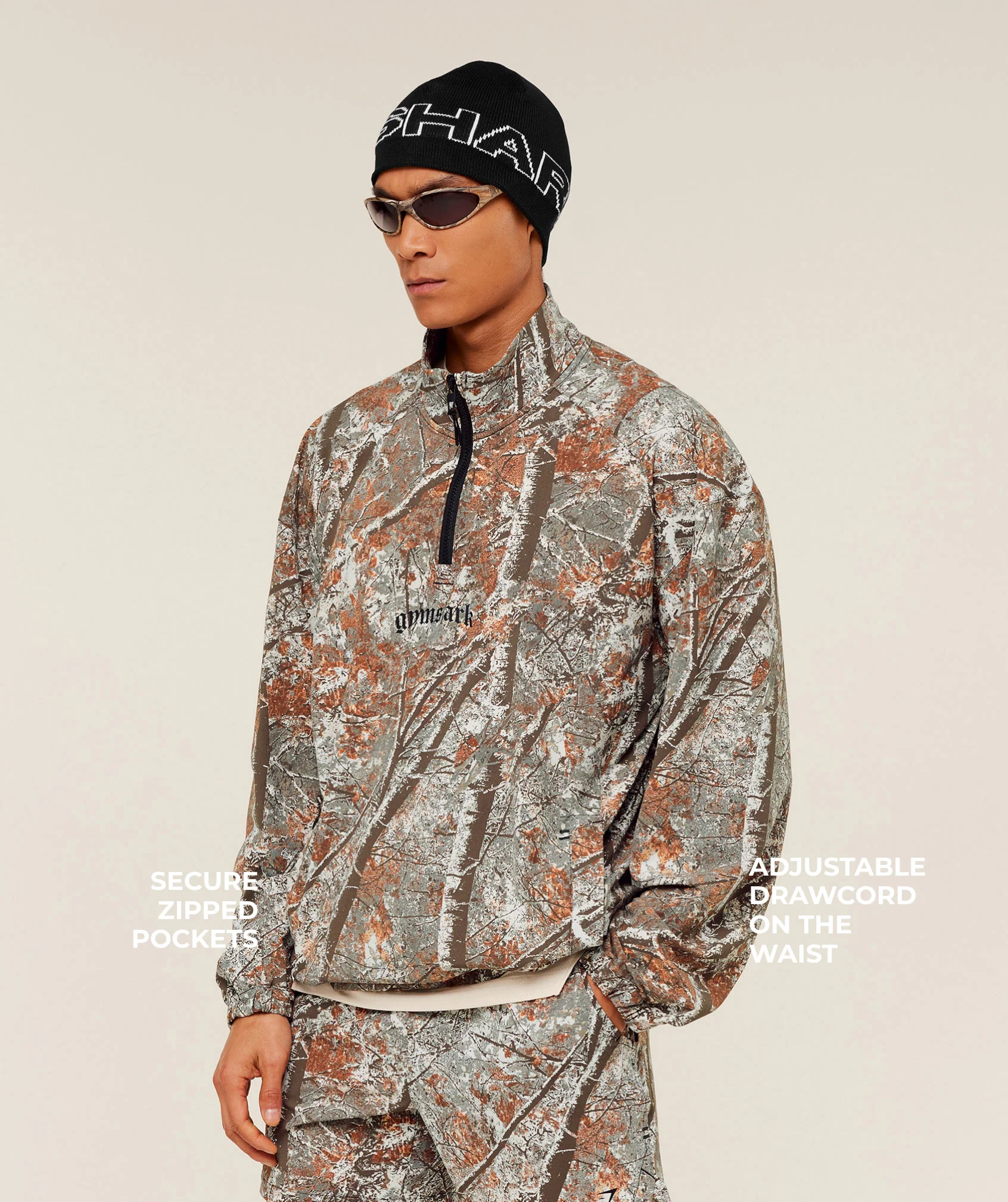 Gymshark Tactical Shell 1/4 Zip - Linen Brown - Image 3