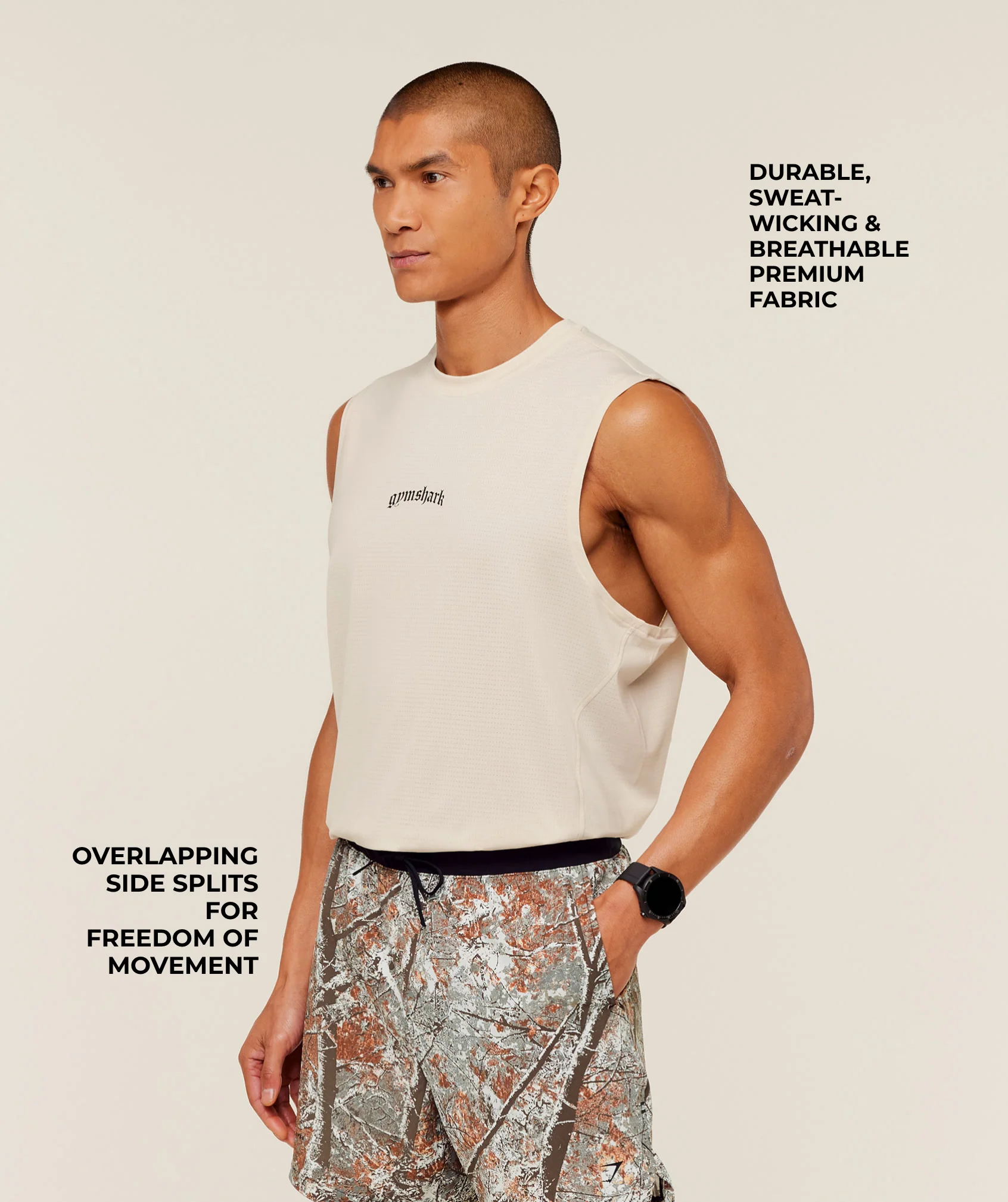 Gymshark Tactical Tank - Oat White - Image 3