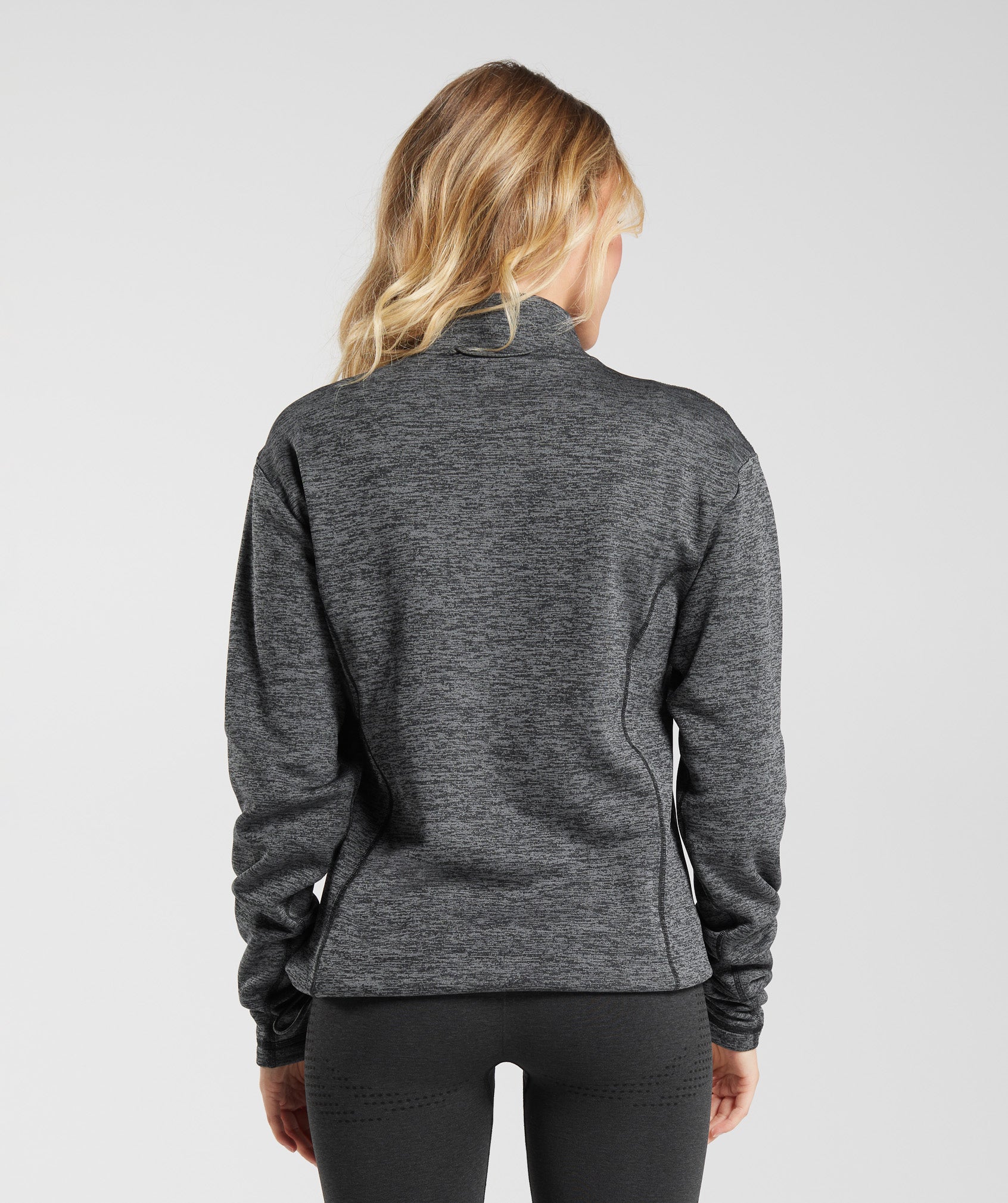 Gymshark Thermal Fleece 1/4 Zip Pullover - Black/Pitch Grey - Image 2