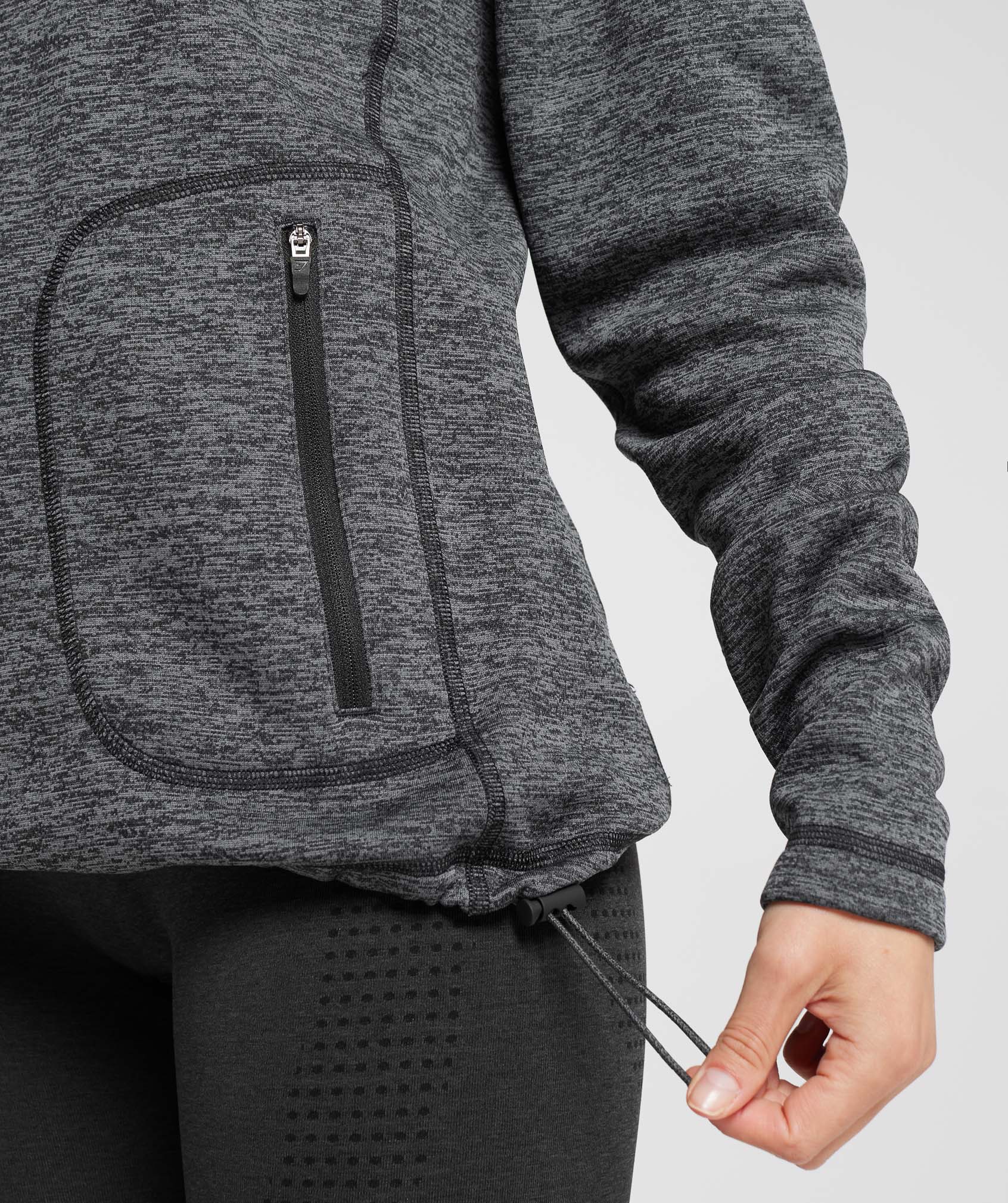 Gymshark Thermal Fleece 1/4 Zip Pullover - Black/Pitch Grey - Image 5