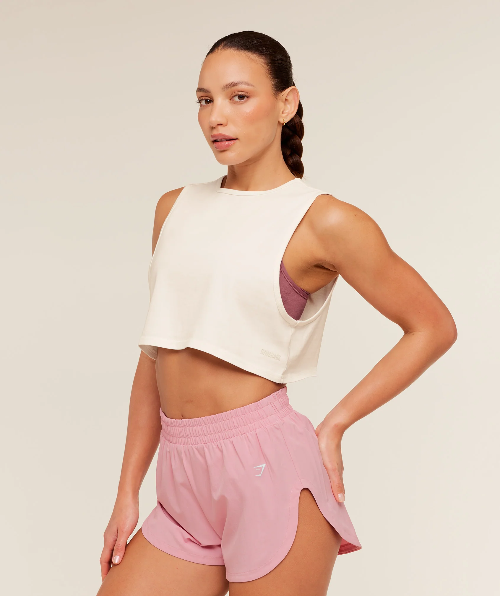 Gymshark To From Cut Off Tee - Soft White/Wash - Image 4