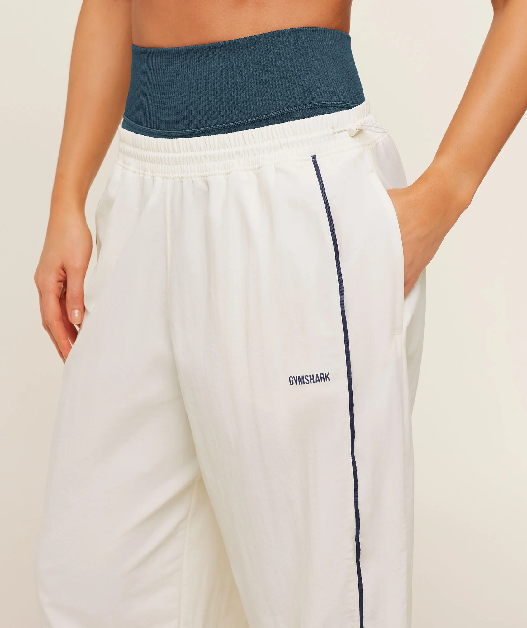 Gymshark To From Pants - Soft White/Stealth Blue - Image 4