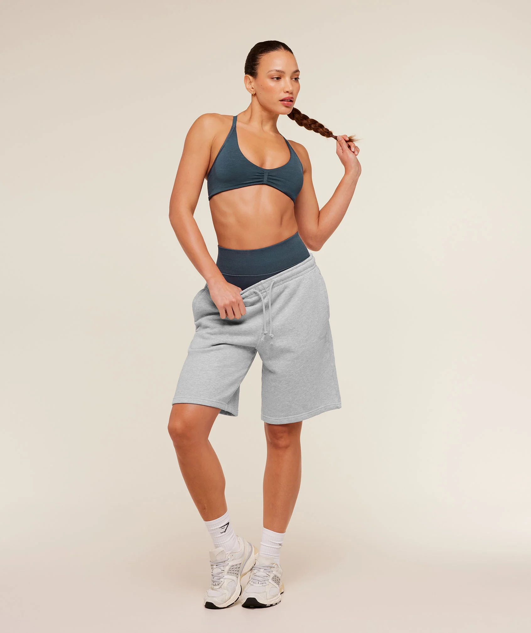 Gymshark To From Shorts - Bros Soft Grey Marl - Image 2