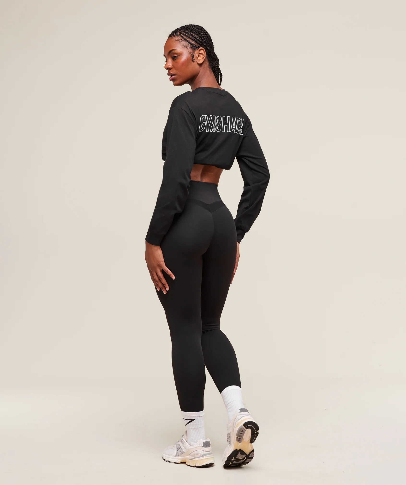 Gymshark Trace Graphic Long Sleeve Top - Black - Image 4