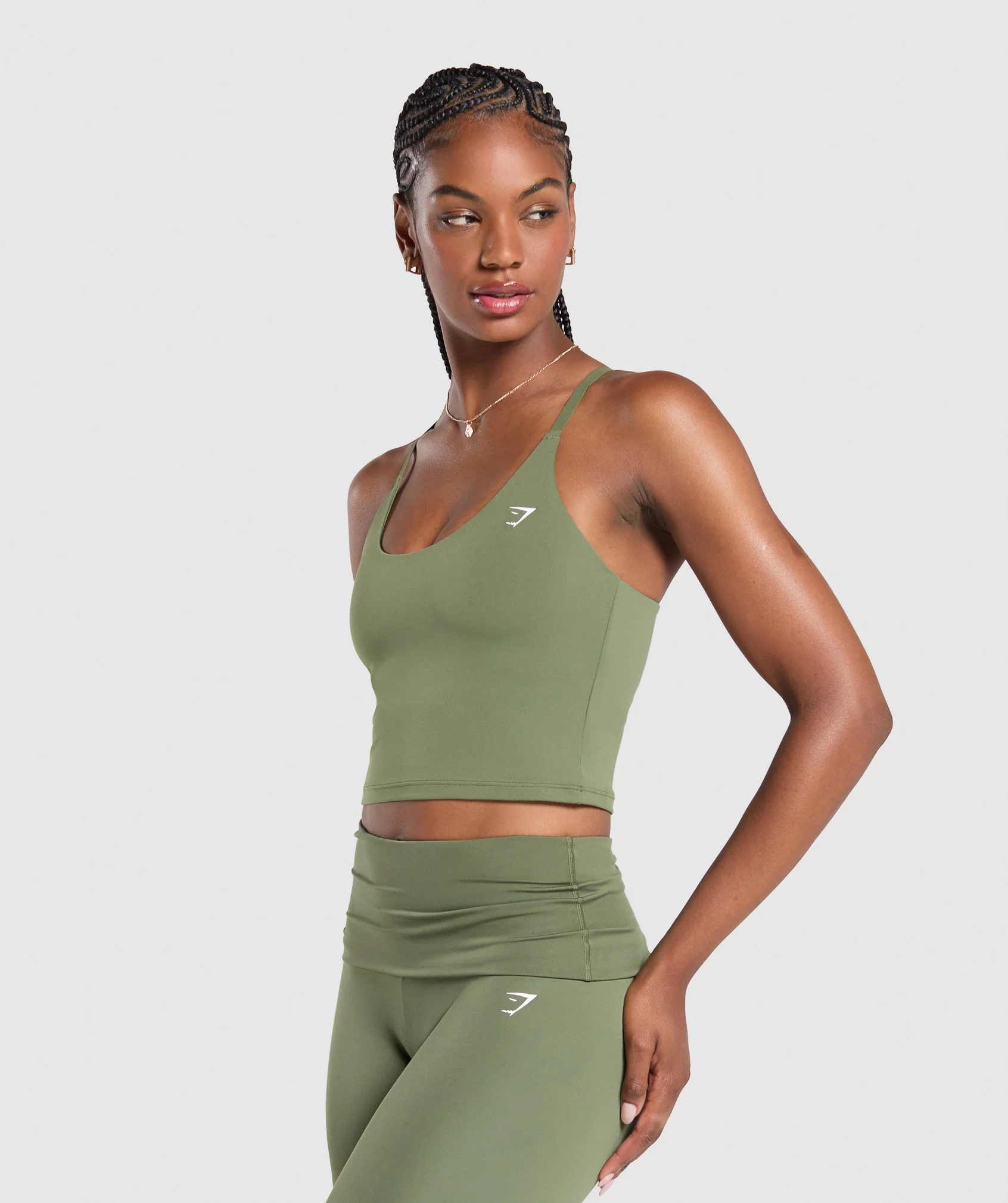 Gymshark Training Cami Tank With Shelf - Core Olive - Image 3