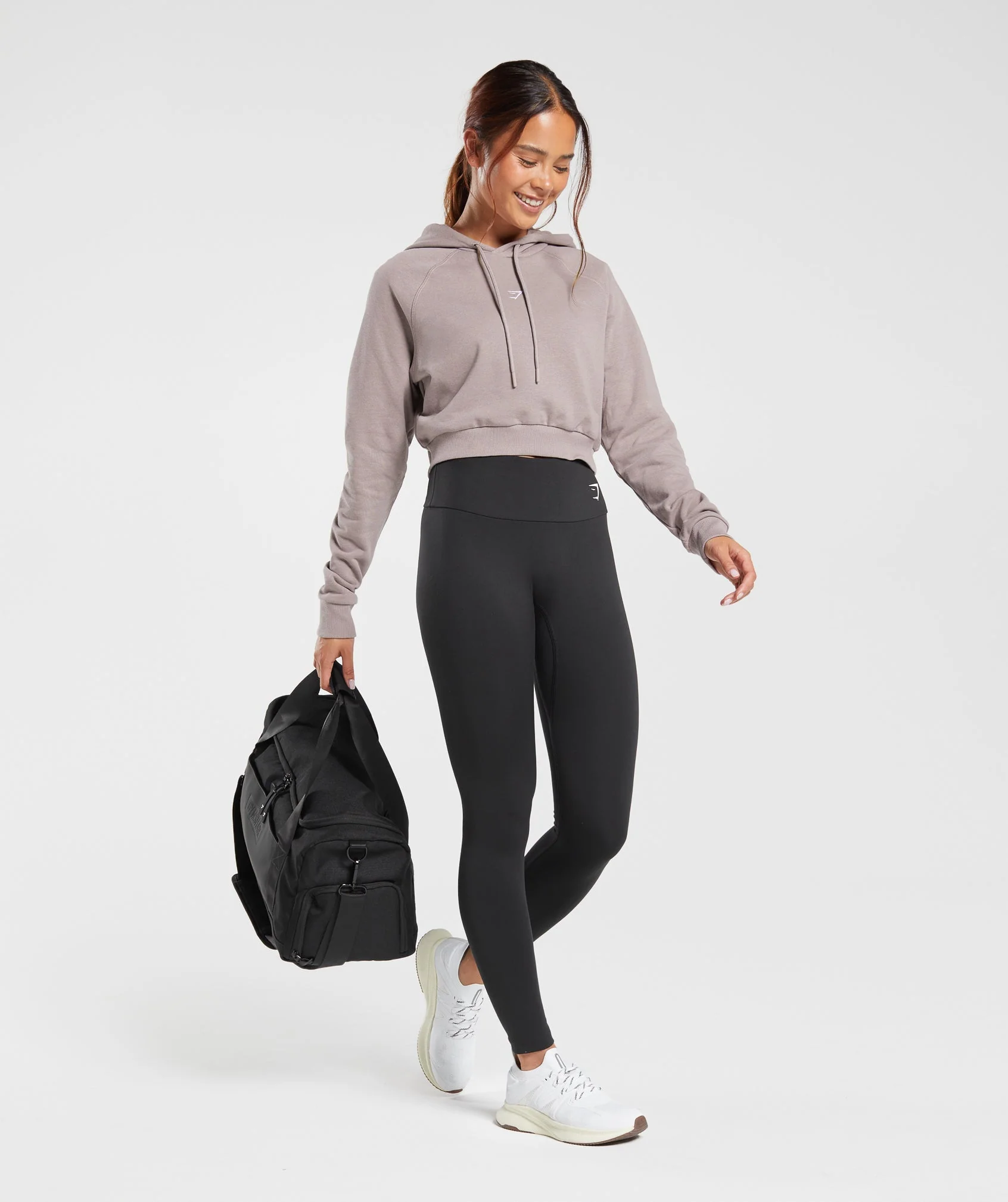 Gymshark Training Crop Hoodie - Washed Mauve - Image 4