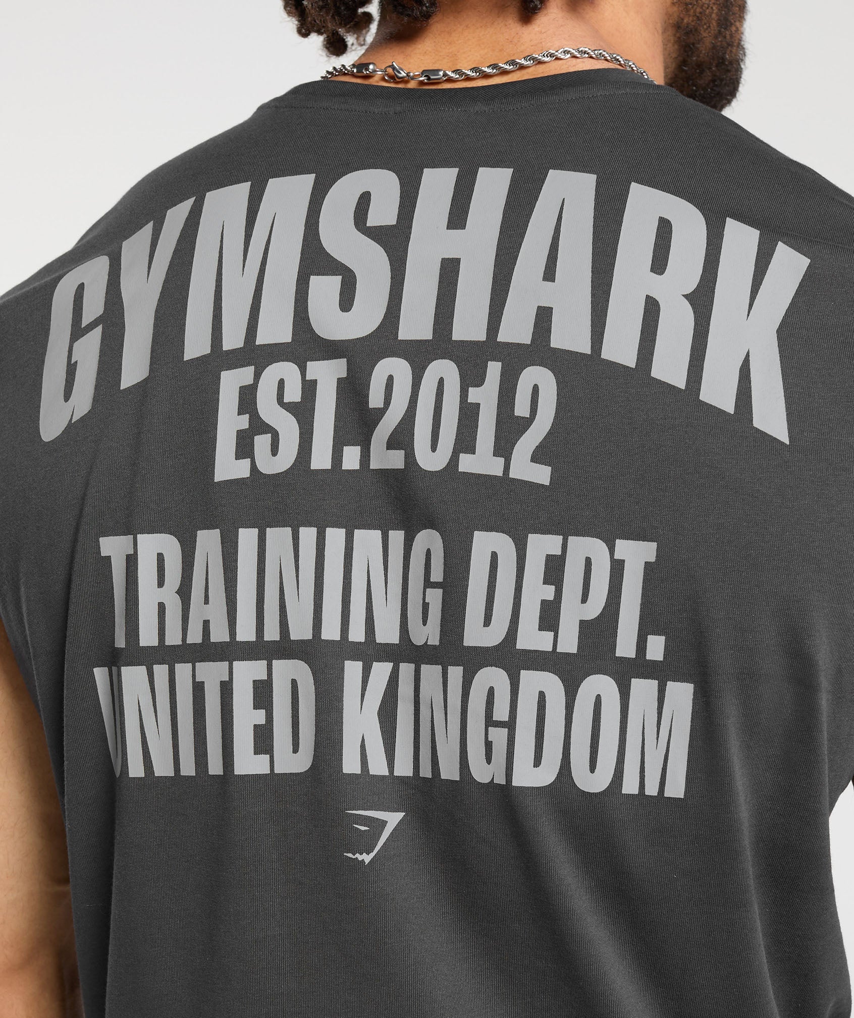 Gymshark Training Dept. UK Cut Off Tank - Asphalt Grey - Image 6