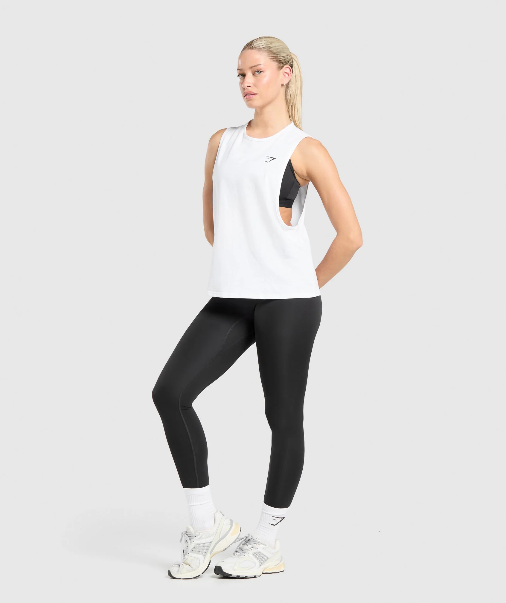 Gymshark Training Drop Arm Tank - White - Image 4