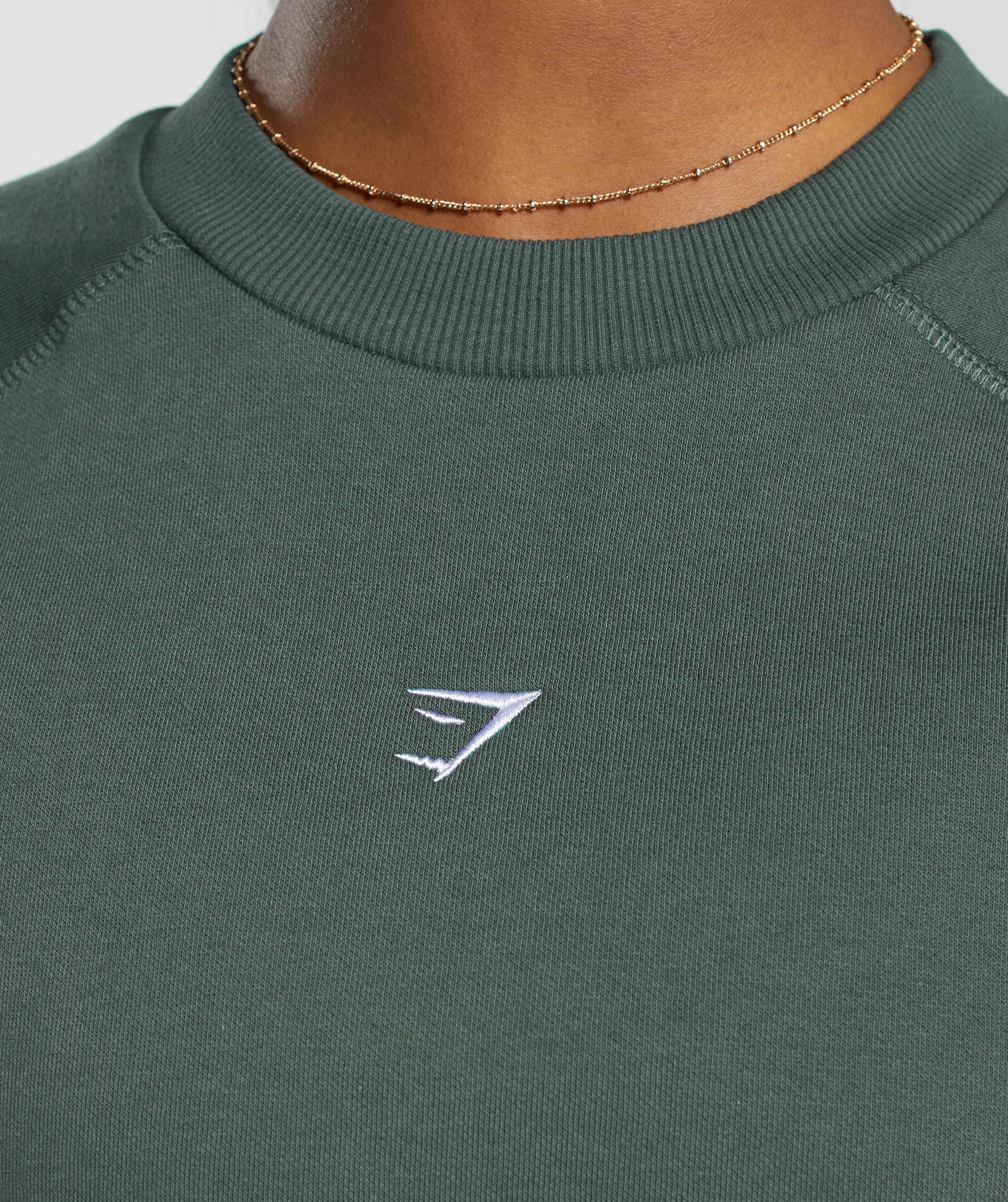 Gymshark Training Fleece Cropped Sweatshirt - Slate Teal - Image 5