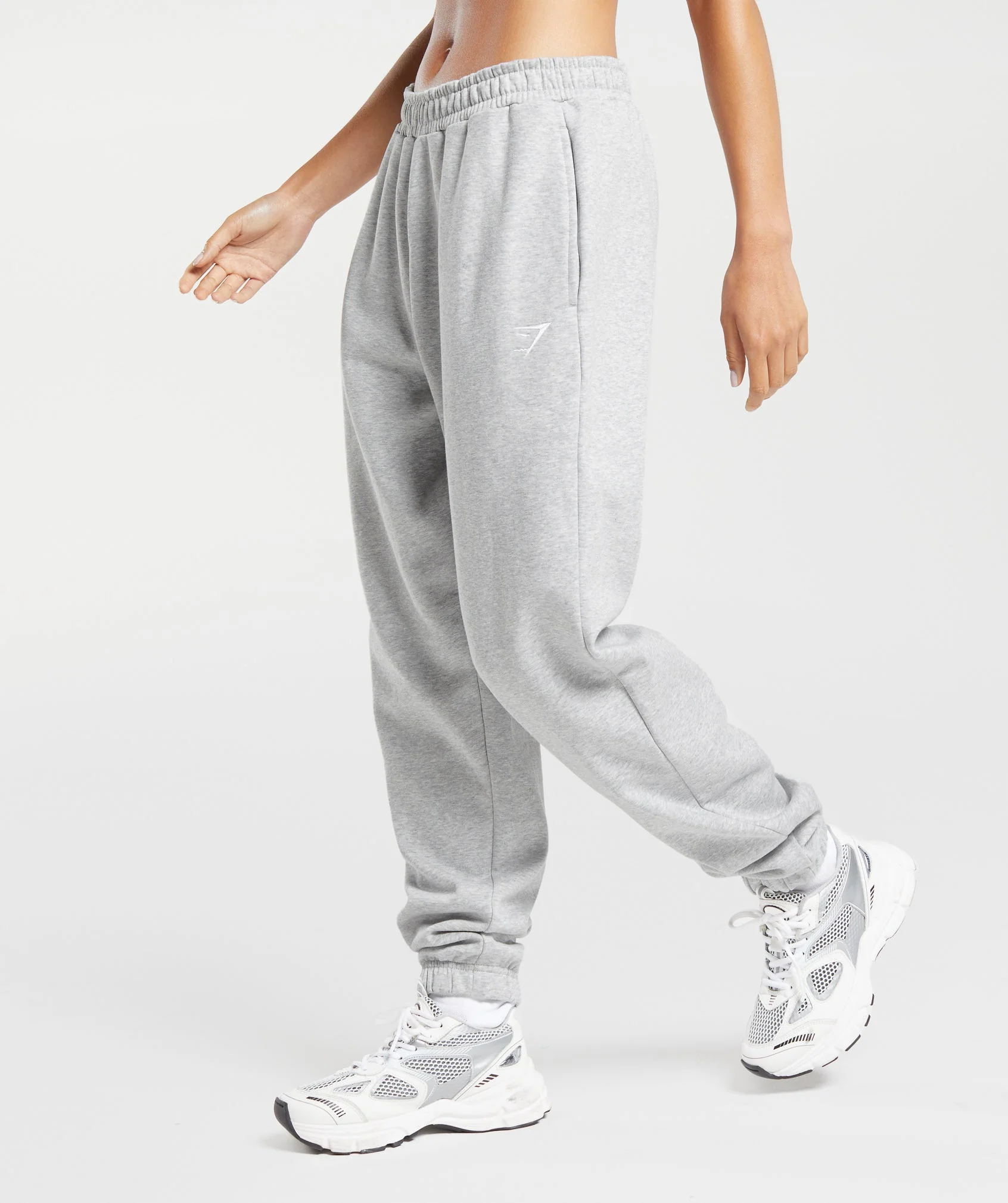 Gymshark Training Regular Fleece Joggers - Light Grey Core Marl - Image 4