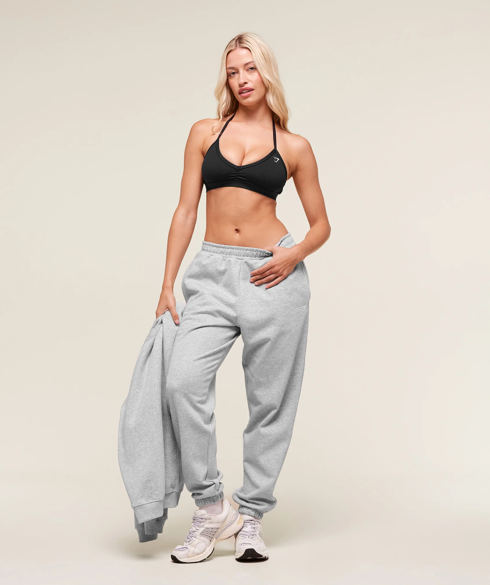 Gymshark Training Regular Fleece Joggers - Light Grey Core Marl