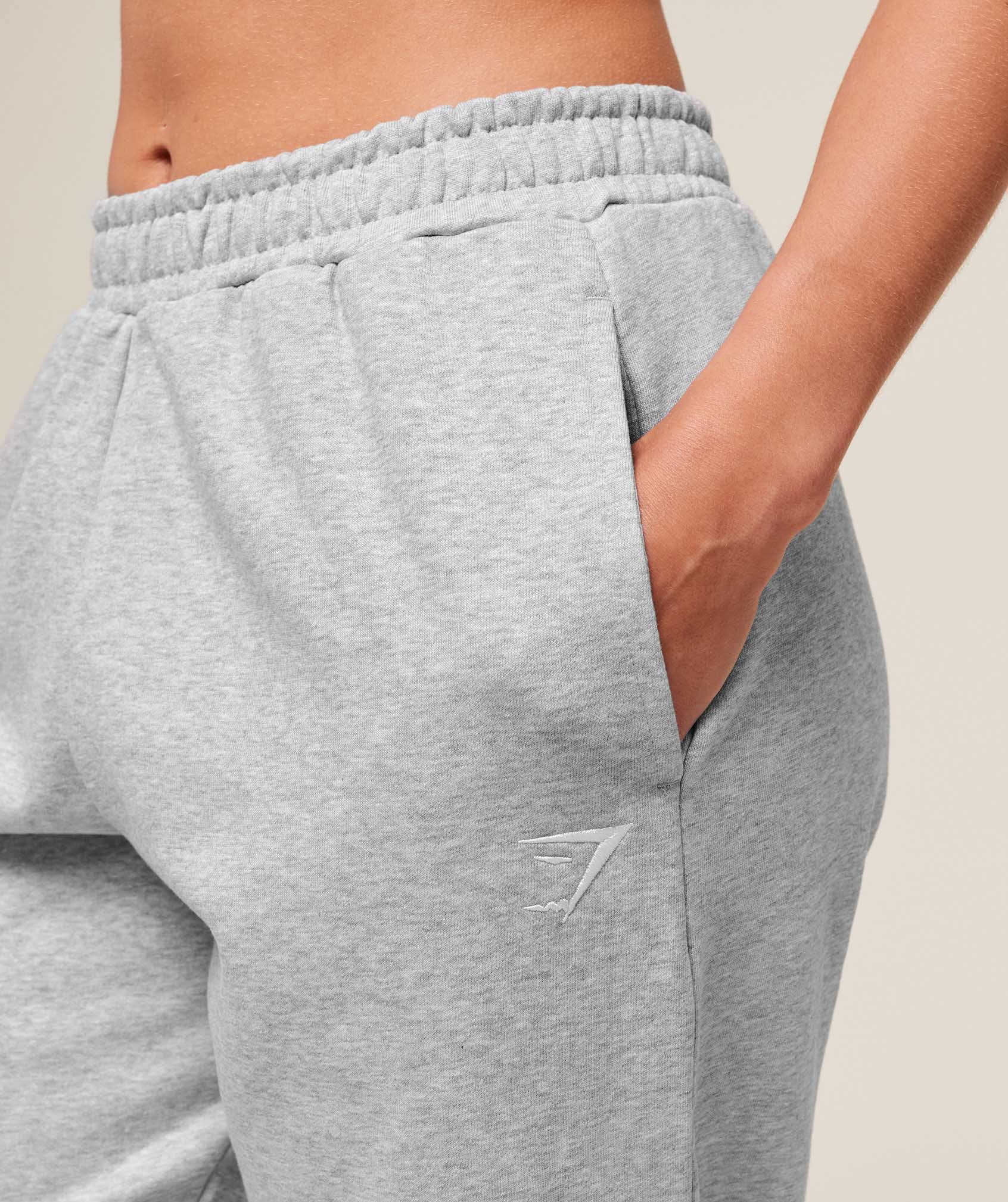 Gymshark Training Regular Fleece Joggers - Light Grey Core Marl - Image 5