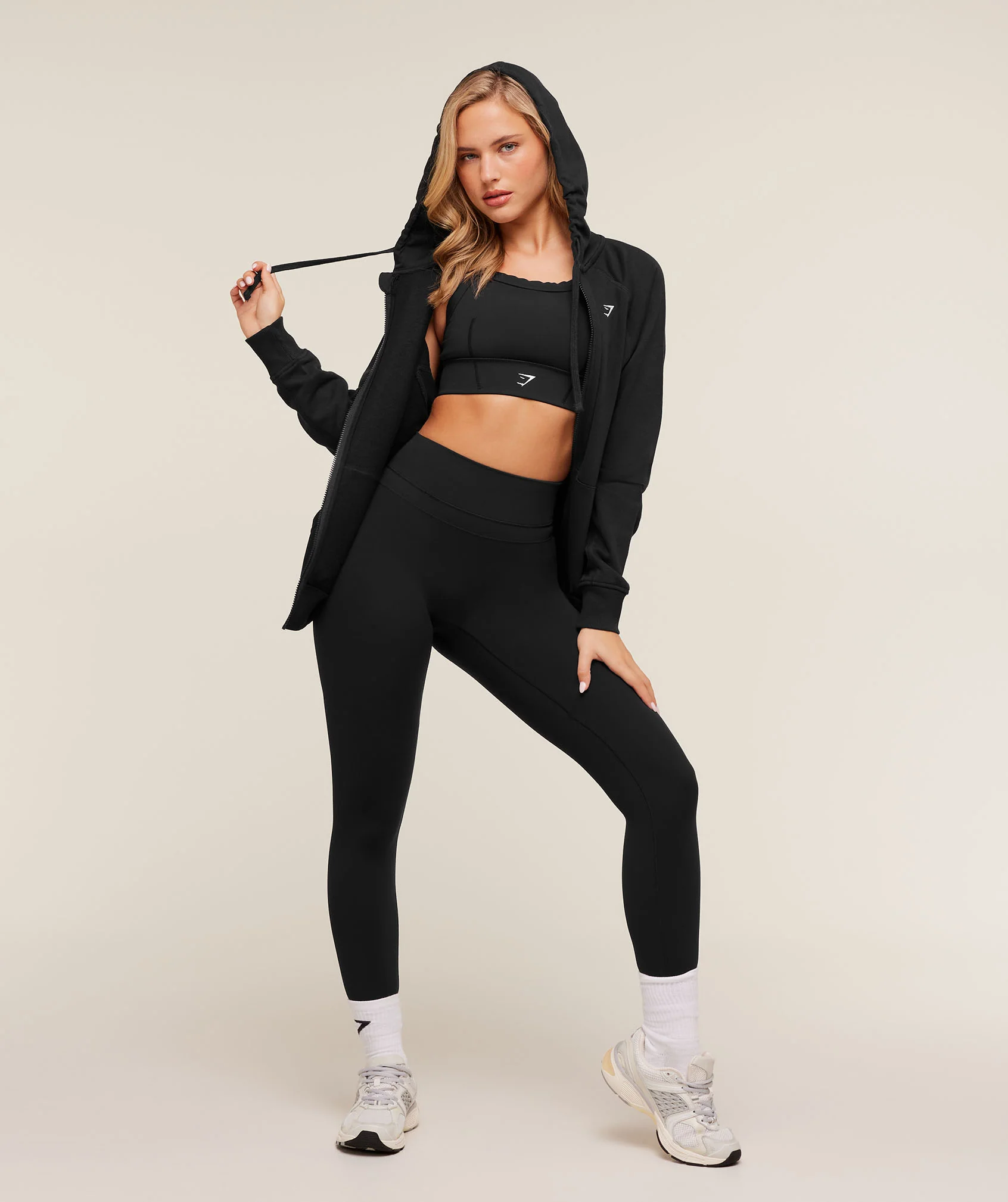 Gymshark Training Fleece Oversized Zip Hoodie - GS Black - Image 4
