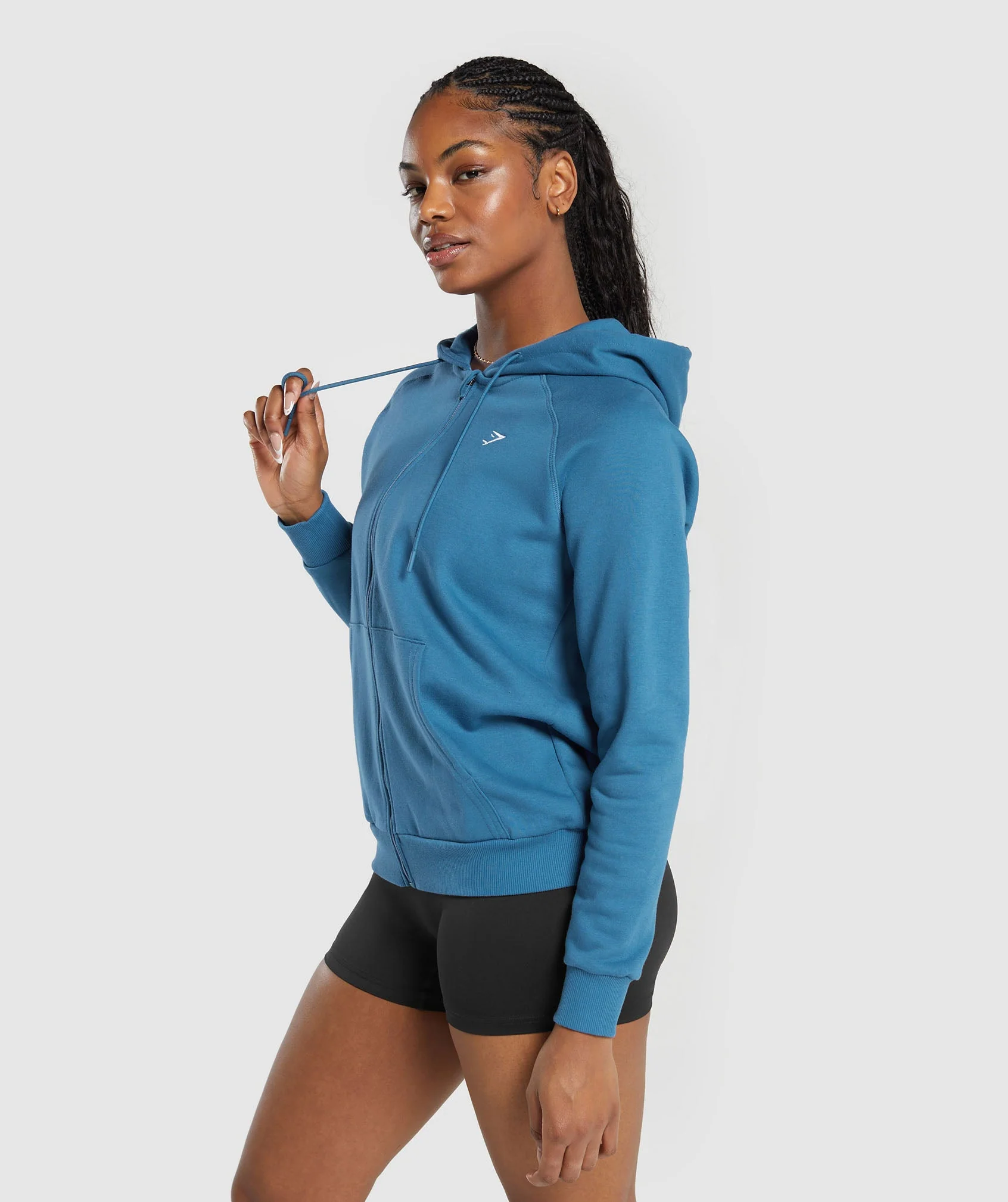 Gymshark Training Fleece Zip Hoodie - Utility Blue - Image 3