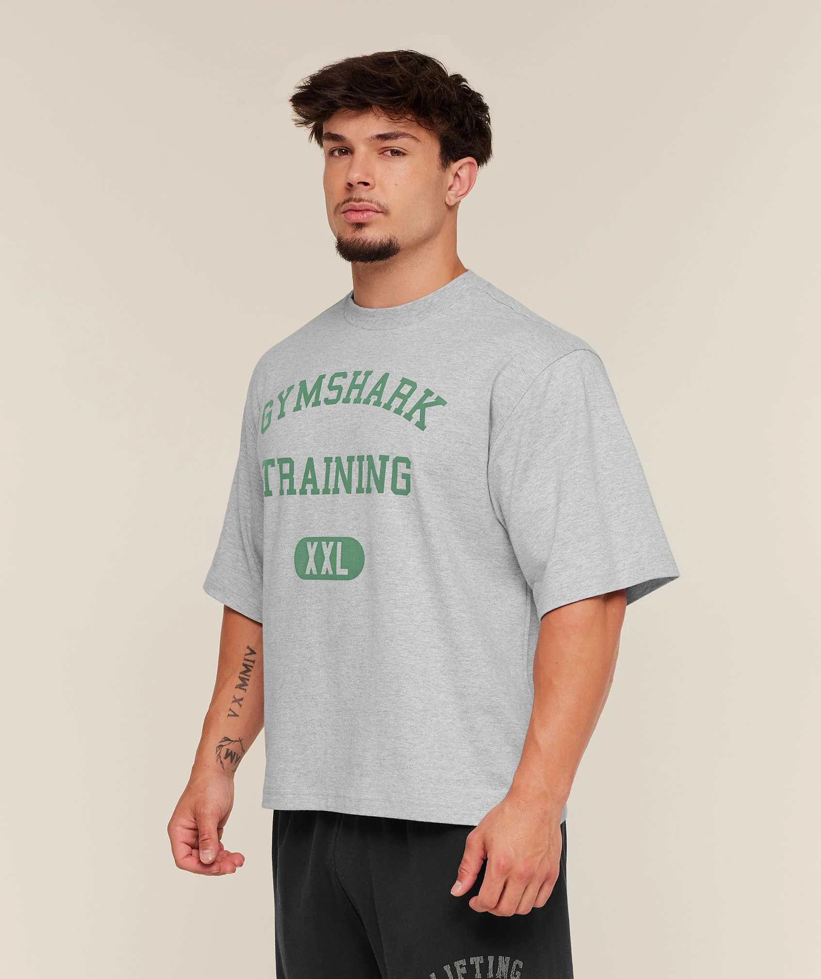 Gymshark Training Graphic T-Shirt - Light Grey Core Marl - Image 3