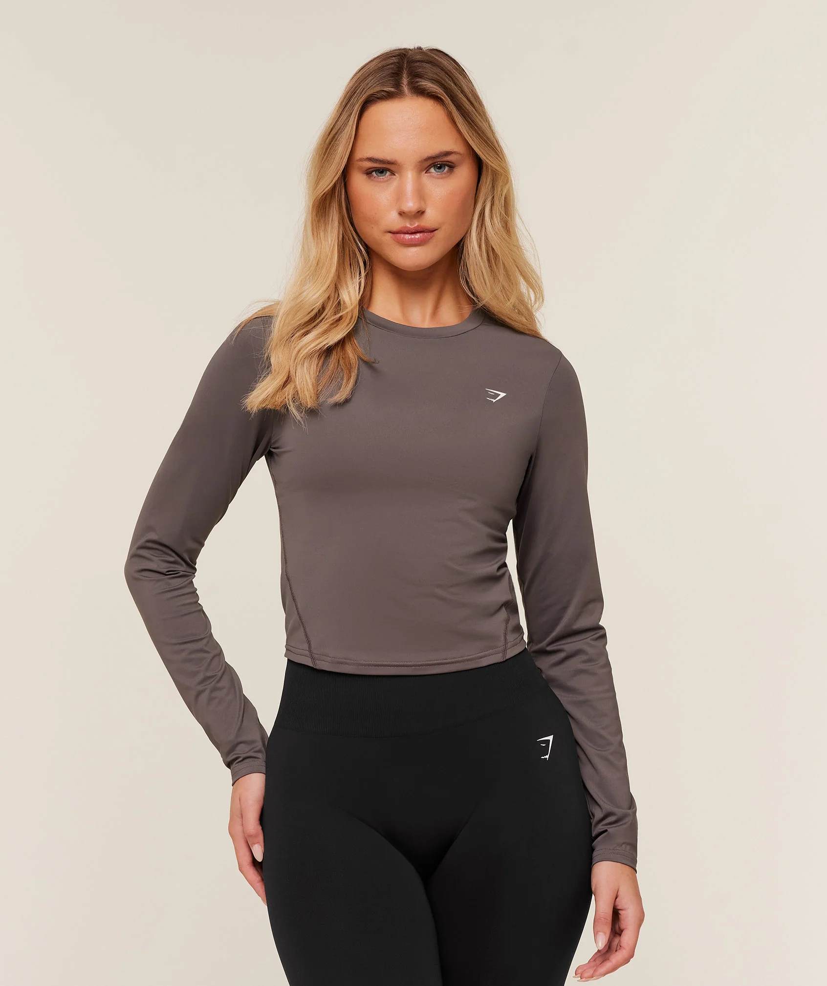 Gymshark Training Midi Long Sleeve Top - Cool Brown
