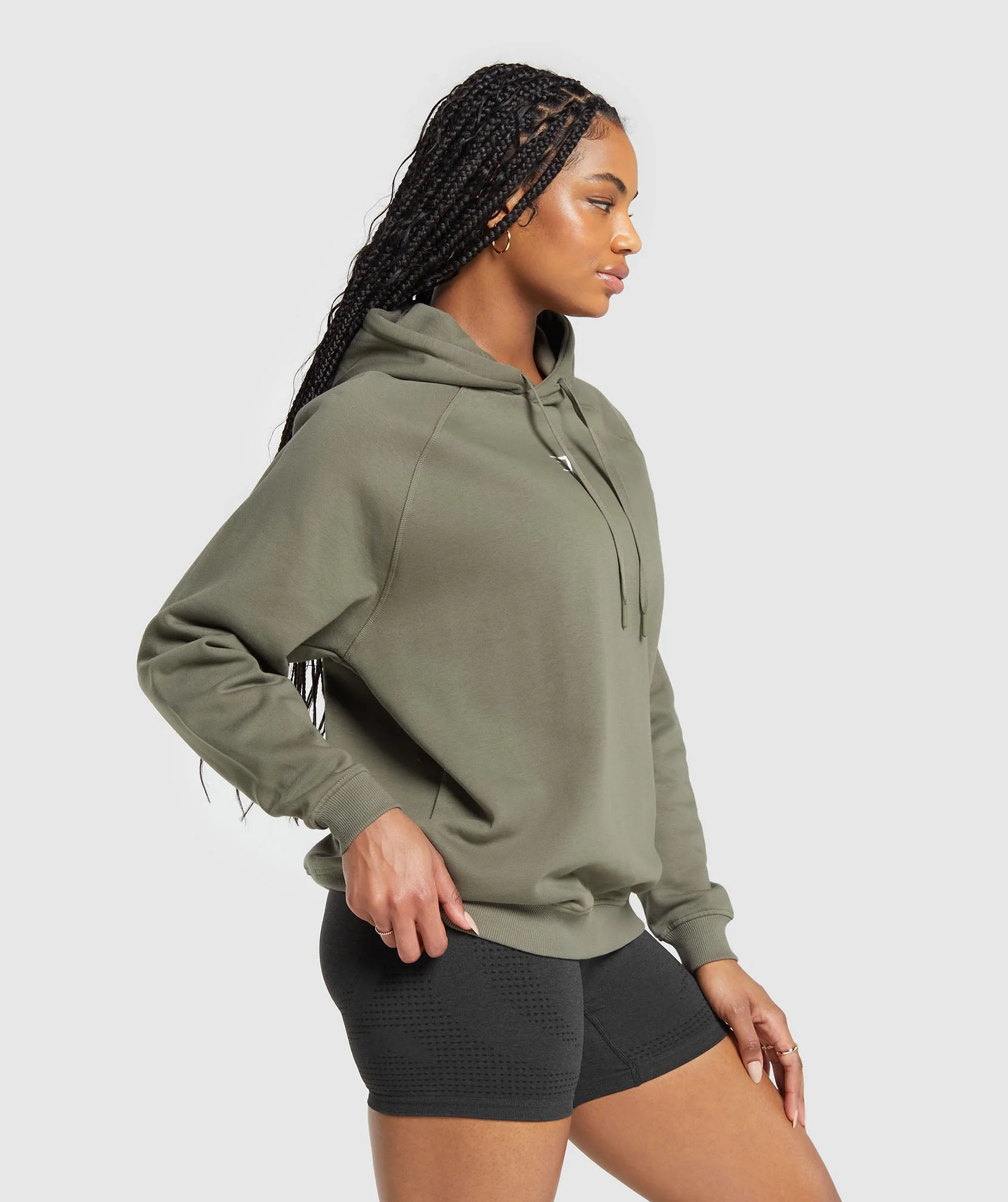 Gymshark Training Oversized Fleece Hoodie - Base Green - Image 3