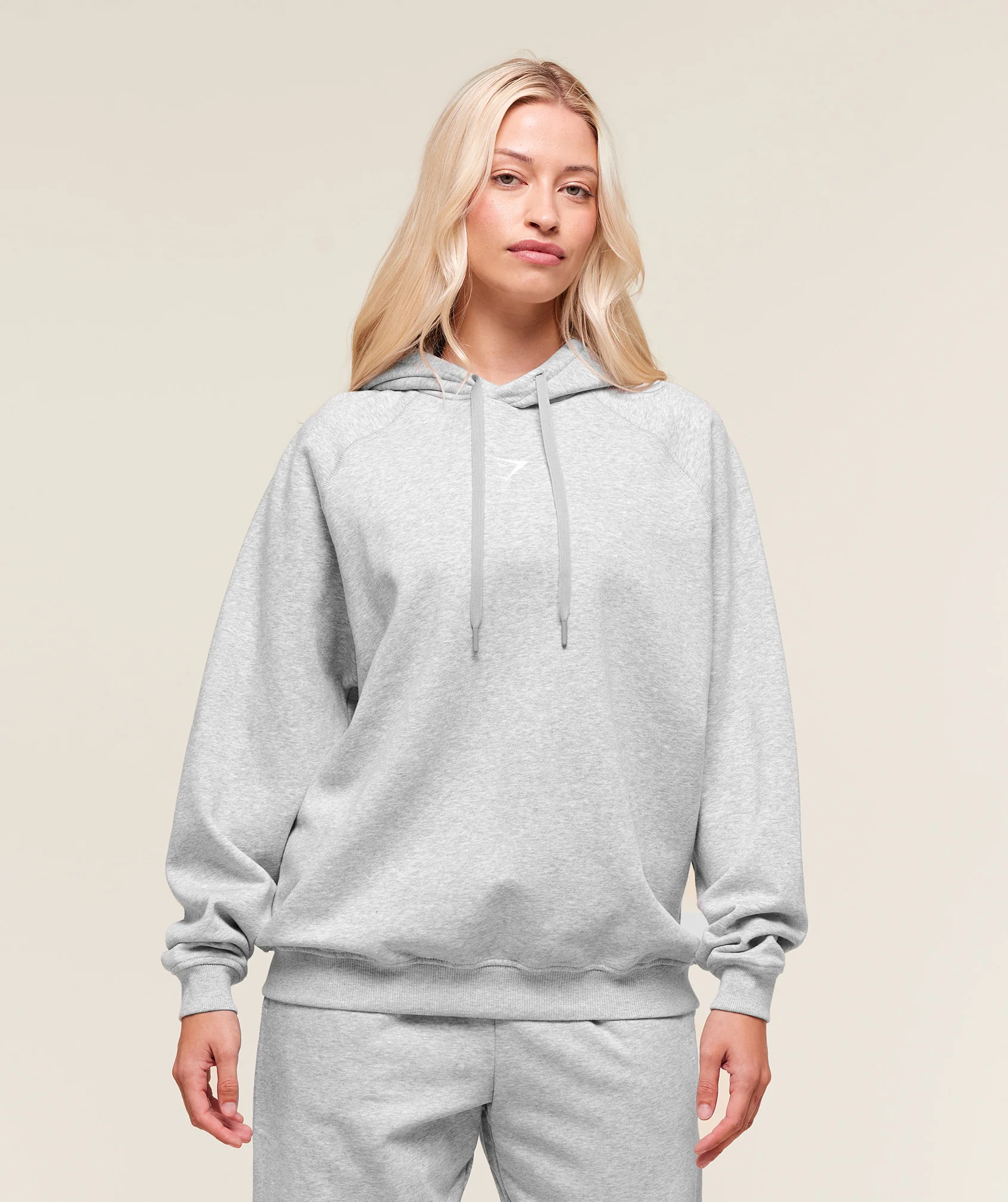 Gymshark Training Oversized Fleece Hoodie - Light Grey Core Marl