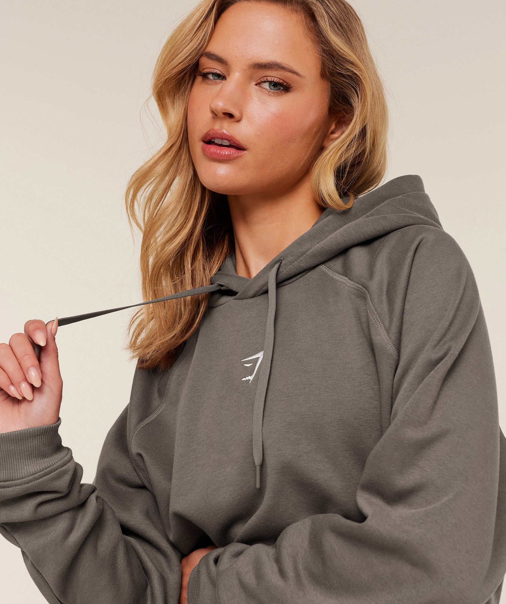 Gymshark Training Oversized Fleece Hoodie - Cool Brown - Image 5