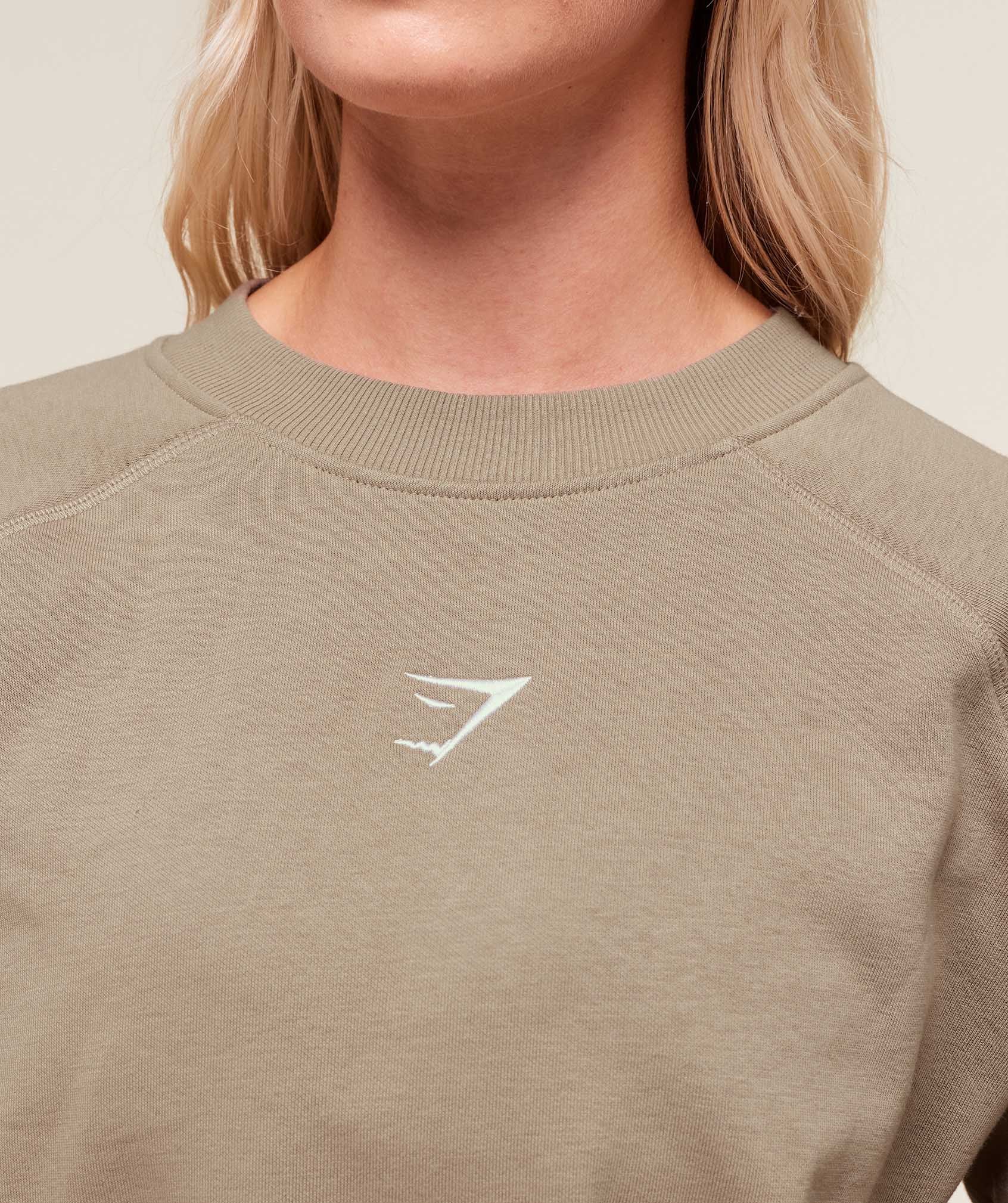 Gymshark Training Oversized Fleece Sweatshirt - Lifestyle Brown - Image 4