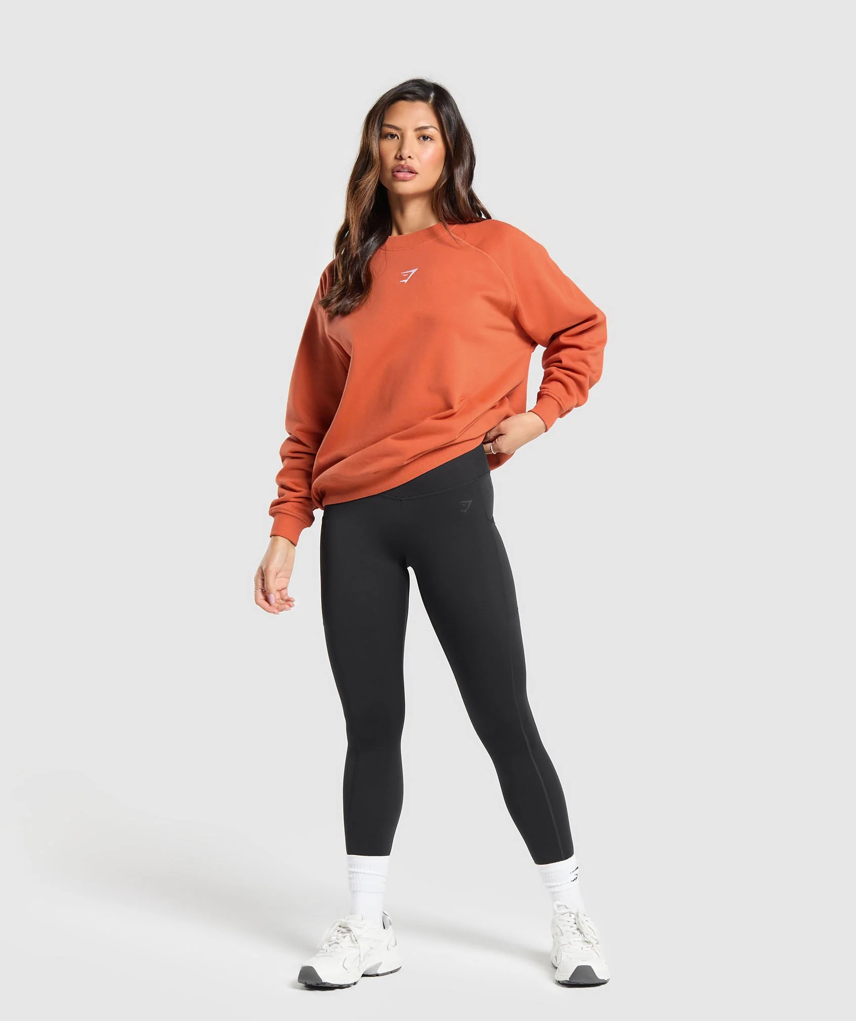 Gymshark Training Oversized Fleece Sweatshirt - Muted Orange - Image 4