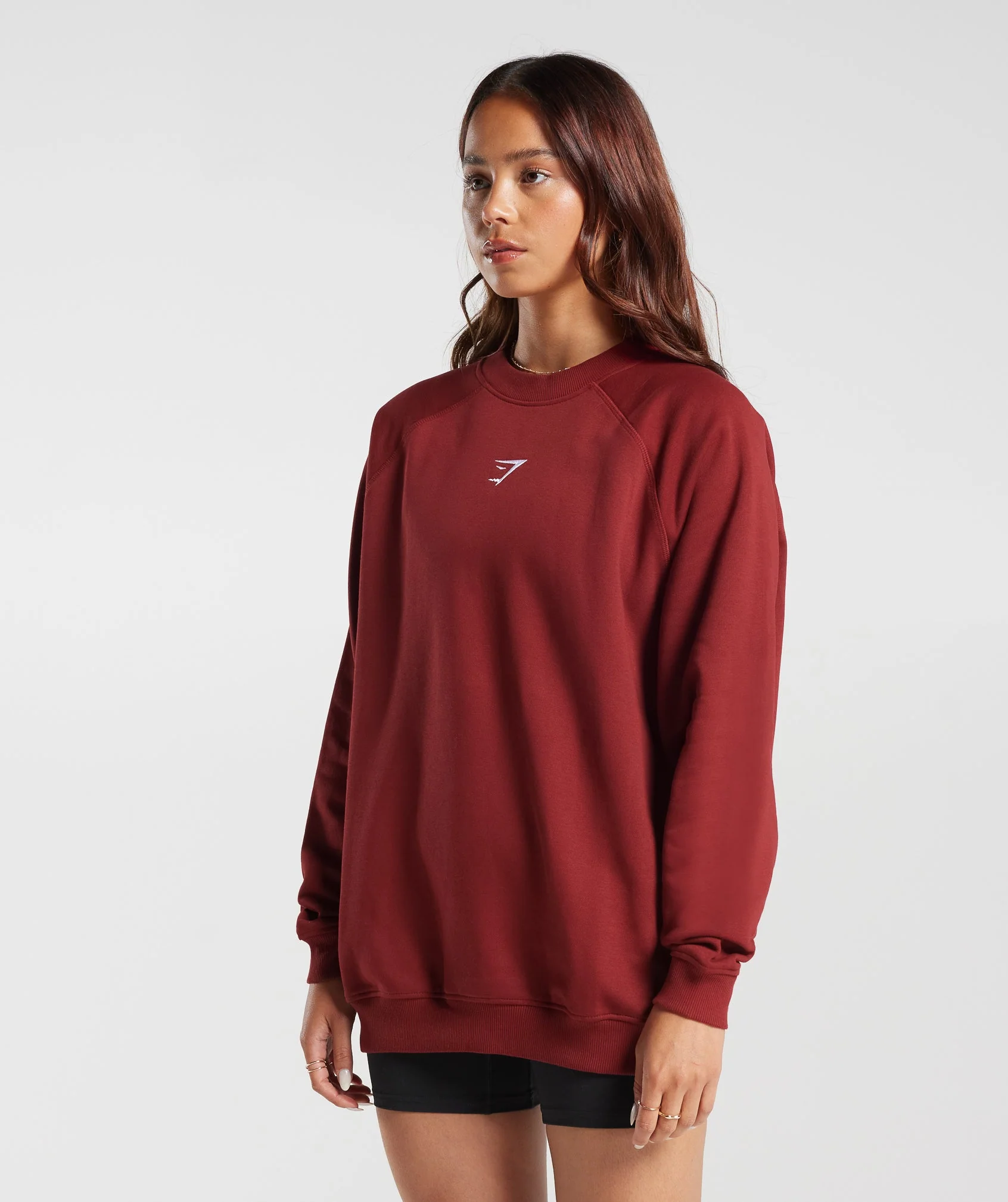 Gymshark Training Oversized Fleece Sweatshirt - Spiced Red - Image 3