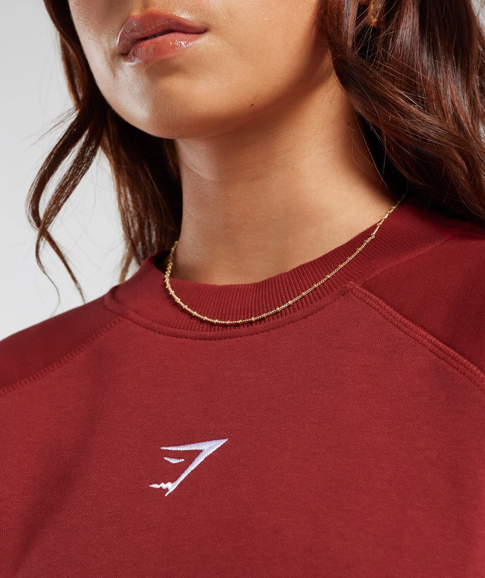 Gymshark Training Oversized Fleece Sweatshirt - Spiced Red - Image 5