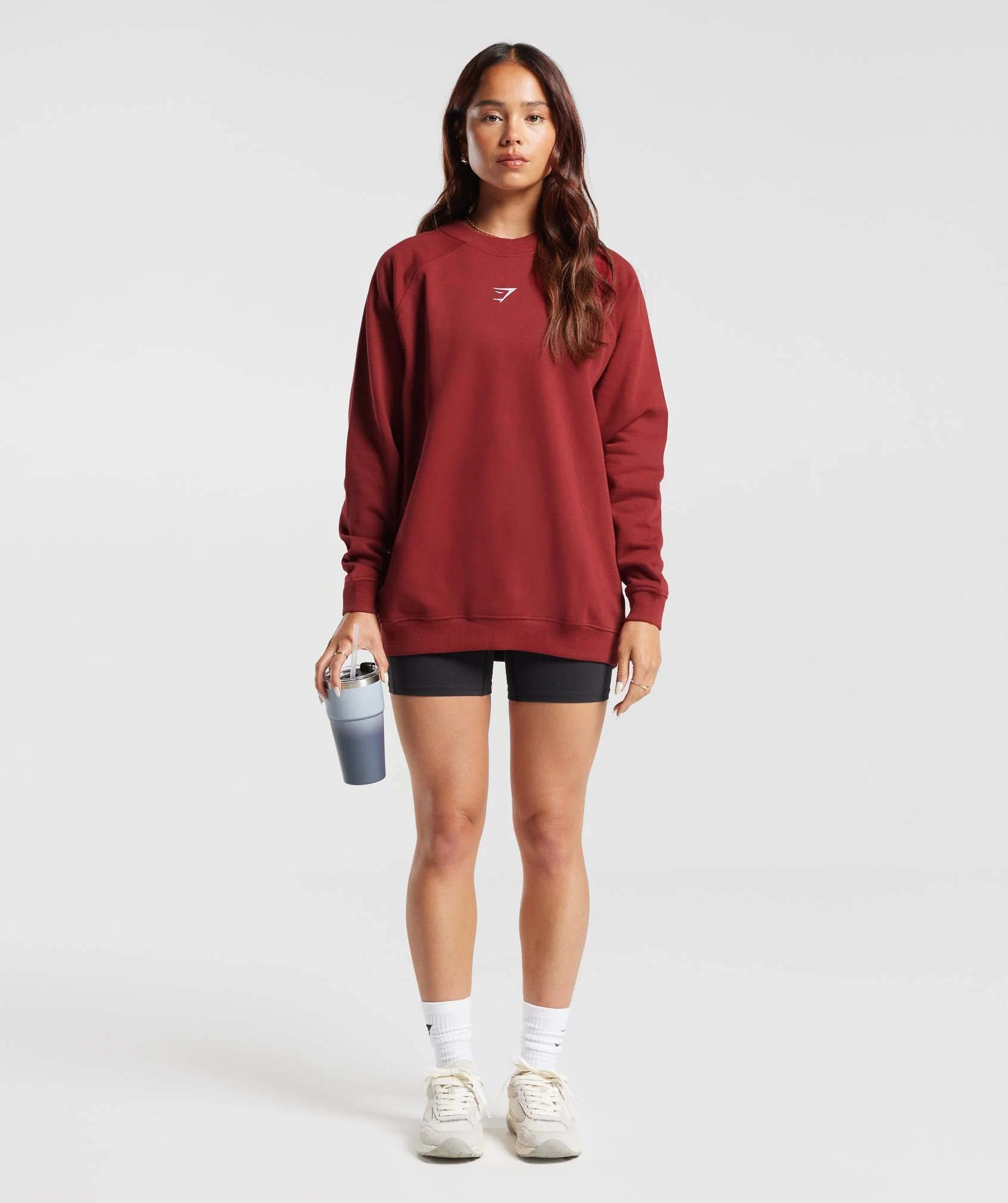 Gymshark Training Oversized Fleece Sweatshirt - Spiced Red - Image 6