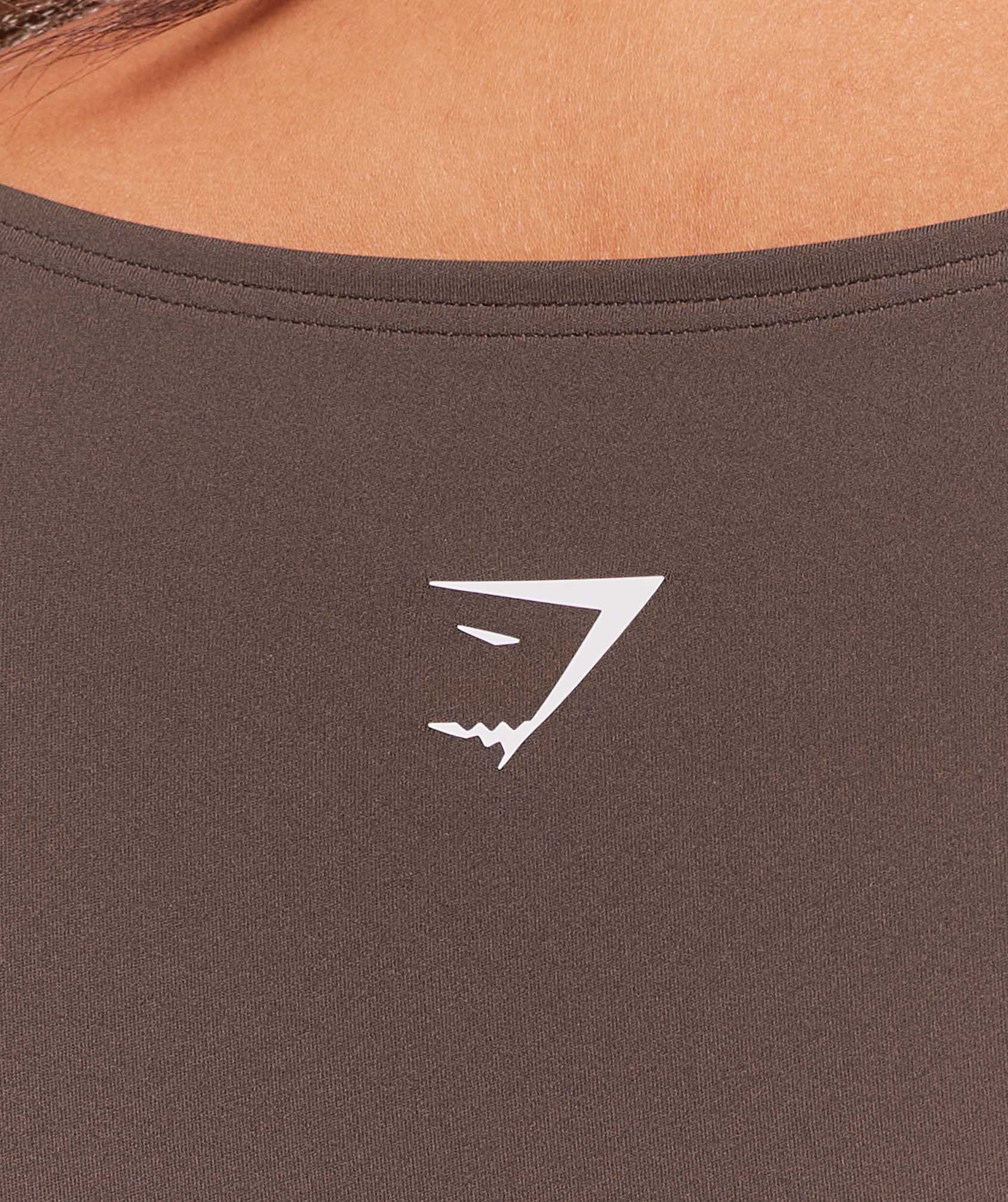 Gymshark Twist Front Long Sleeve Crop Top - Walnut Brown - Image 6