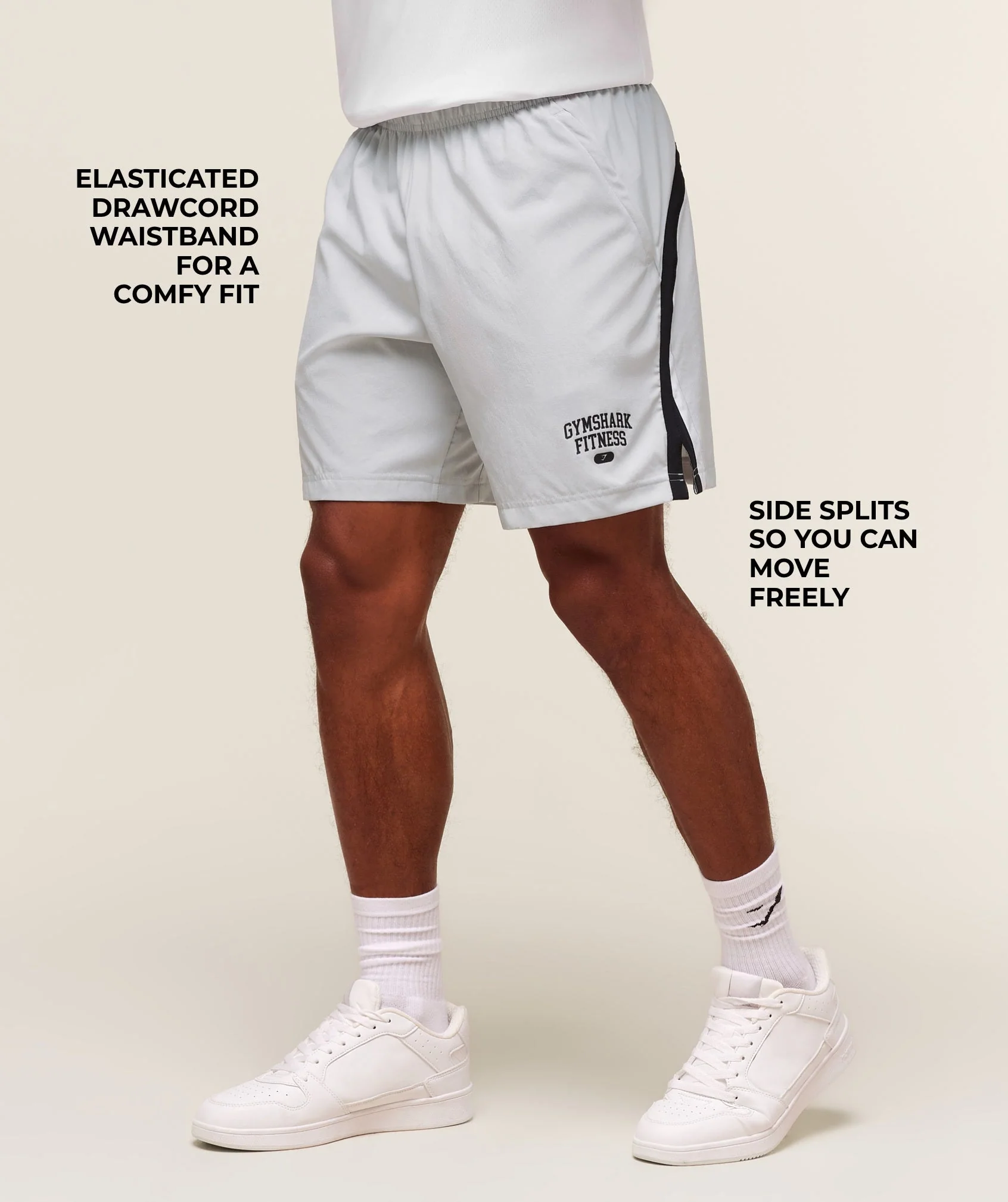 Gymshark Campus 7" Shorts - Light Grey - Image 2