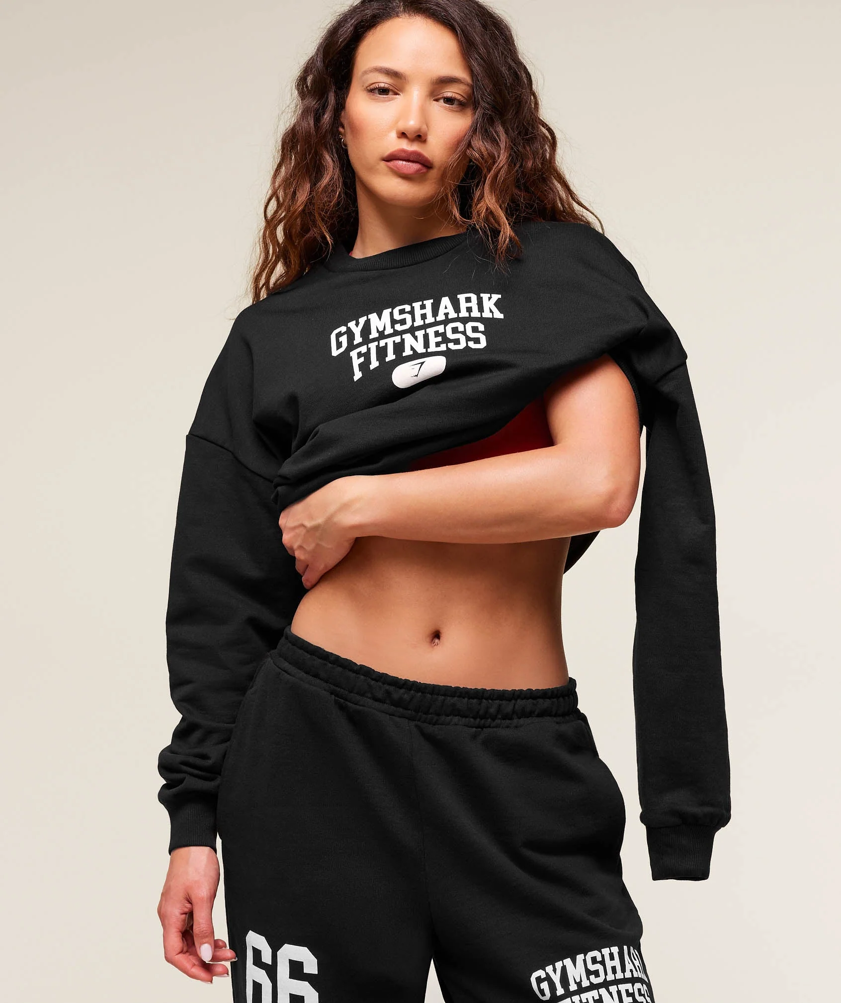 Gymshark Campus Graphic Pullover - Black - Image 4