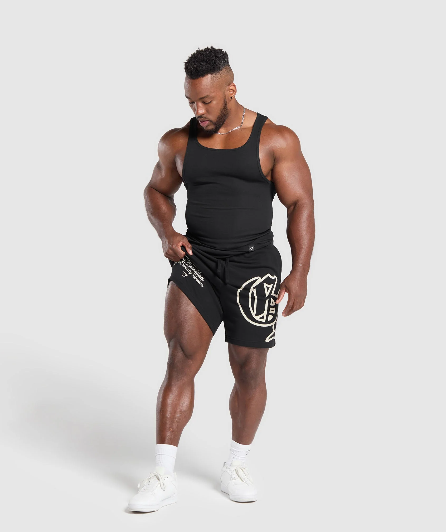 Gymshark Campus Graphic Shorts - Black - Image 4