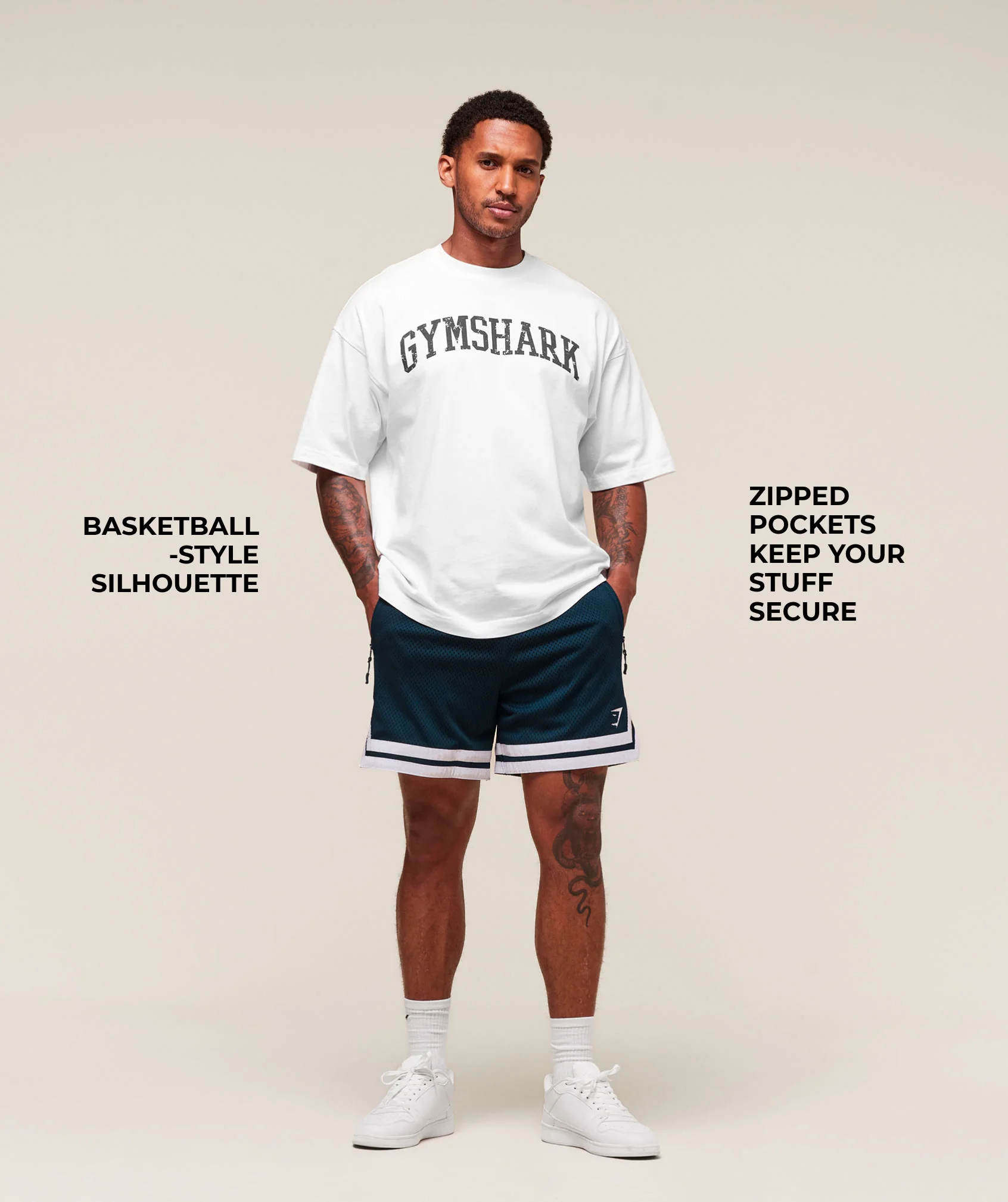 Gymshark Campus Mesh Shorts - Navy - Image 3