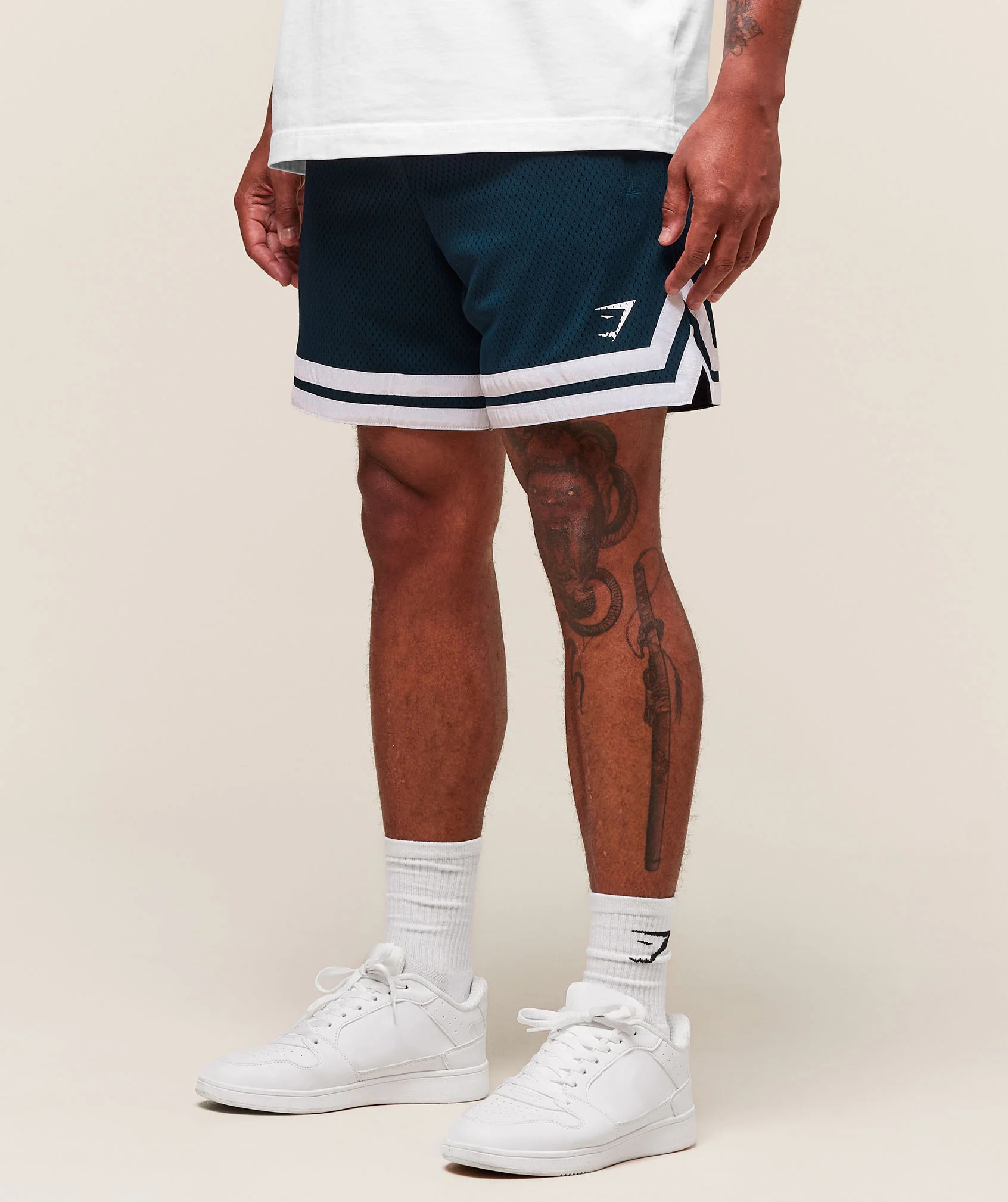 Gymshark Campus Mesh Shorts - Navy - Image 4