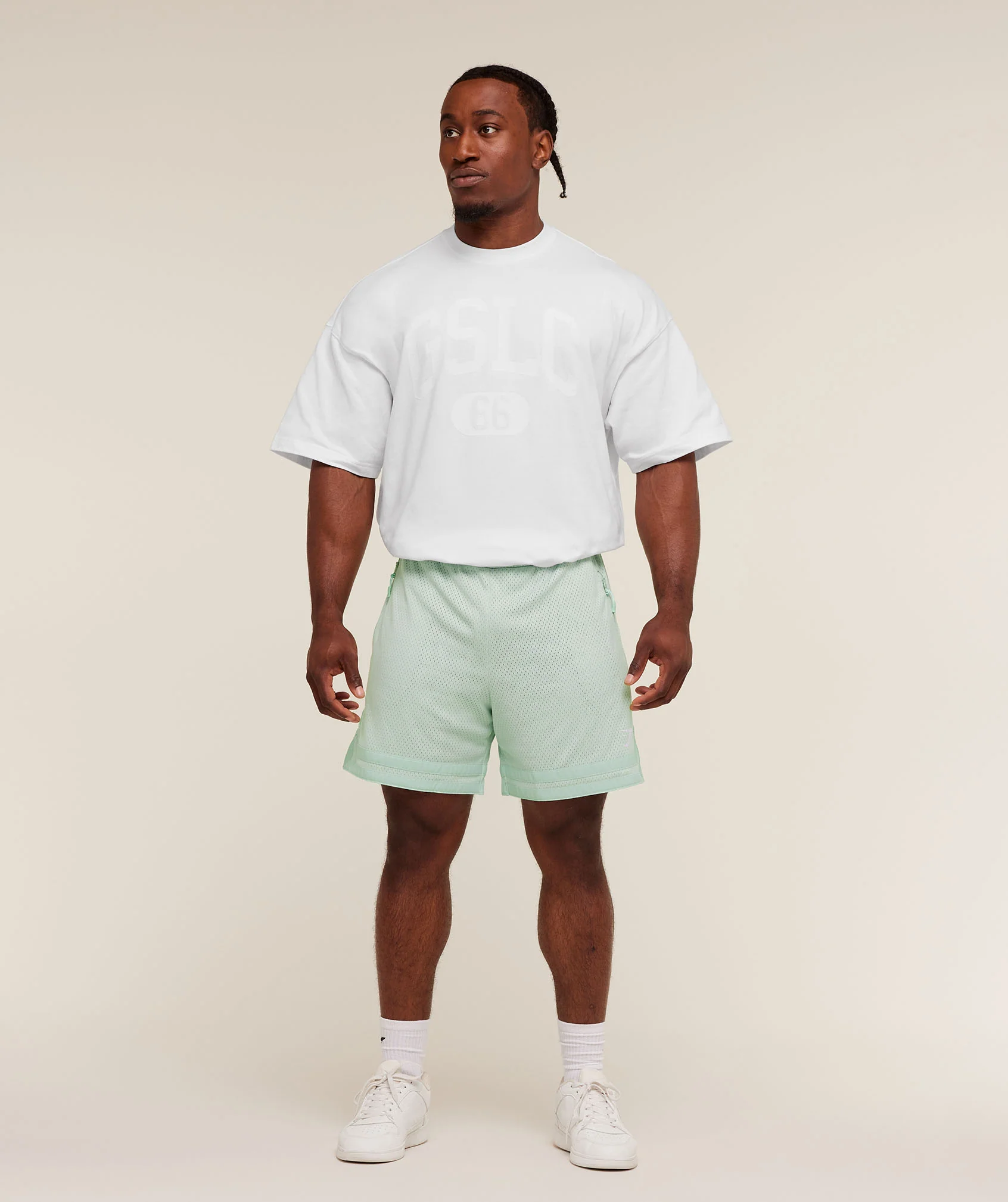 Gymshark Campus Mesh Shorts - Clay Green - Image 4