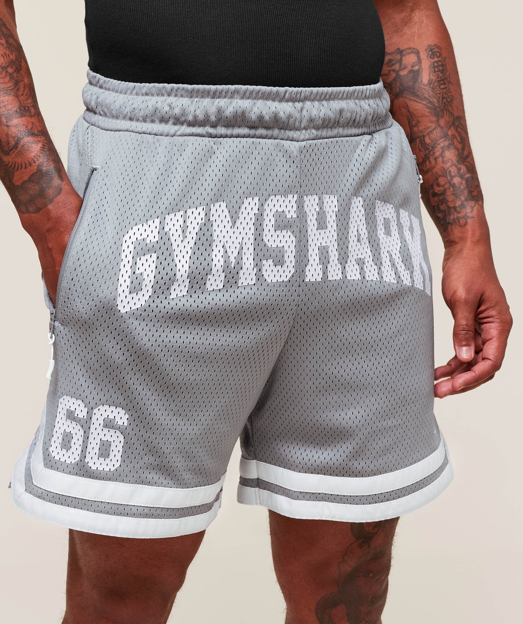 Gymshark Campus Mesh Shorts - Denim Grey - Image 3