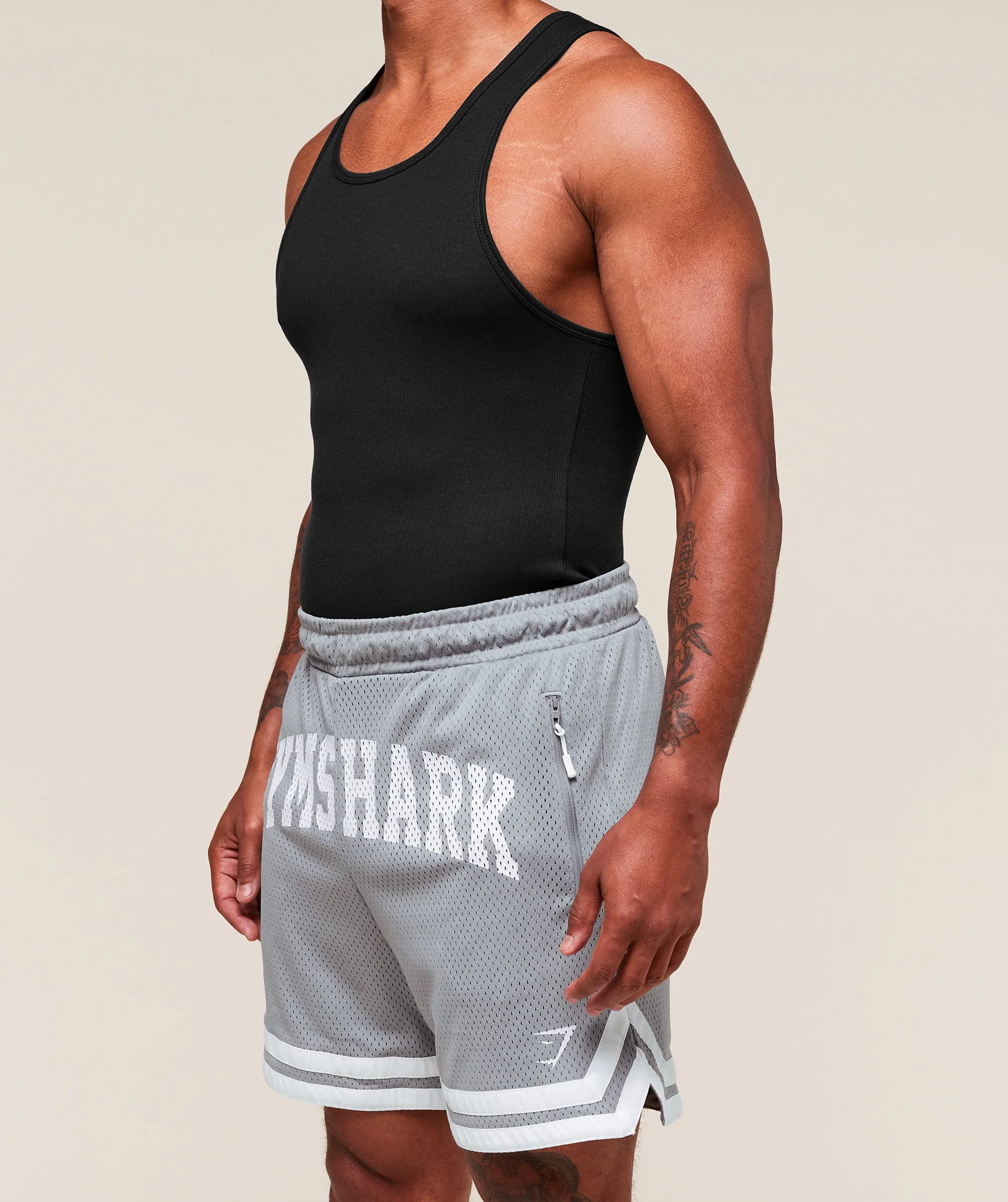 Gymshark Campus Mesh Shorts - Denim Grey - Image 5