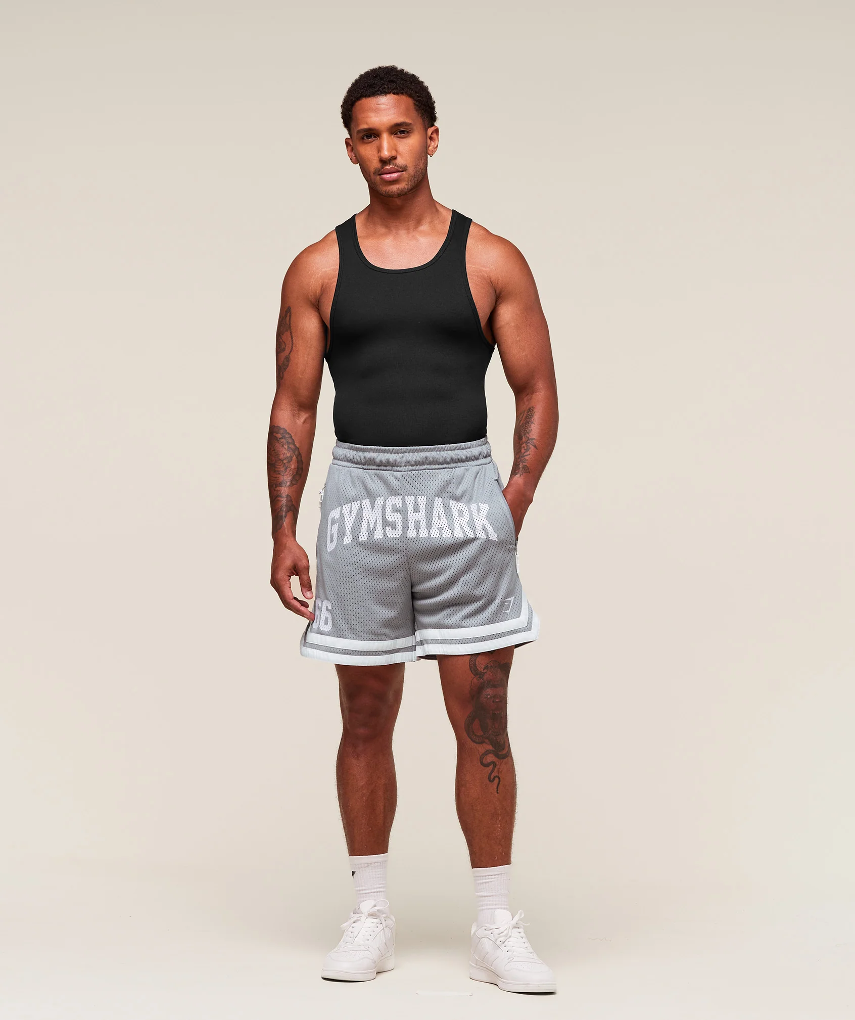 Gymshark Campus Mesh Shorts - Denim Grey - Image 6