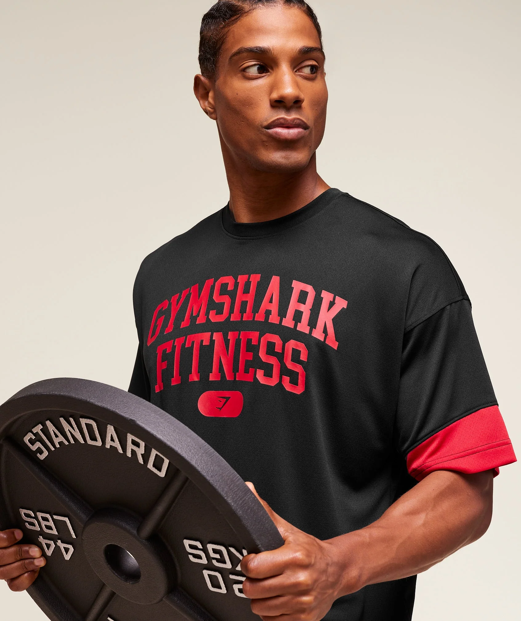 Gymshark Campus Oversized T-Shirt - Black/Conditioning Red - Image 3