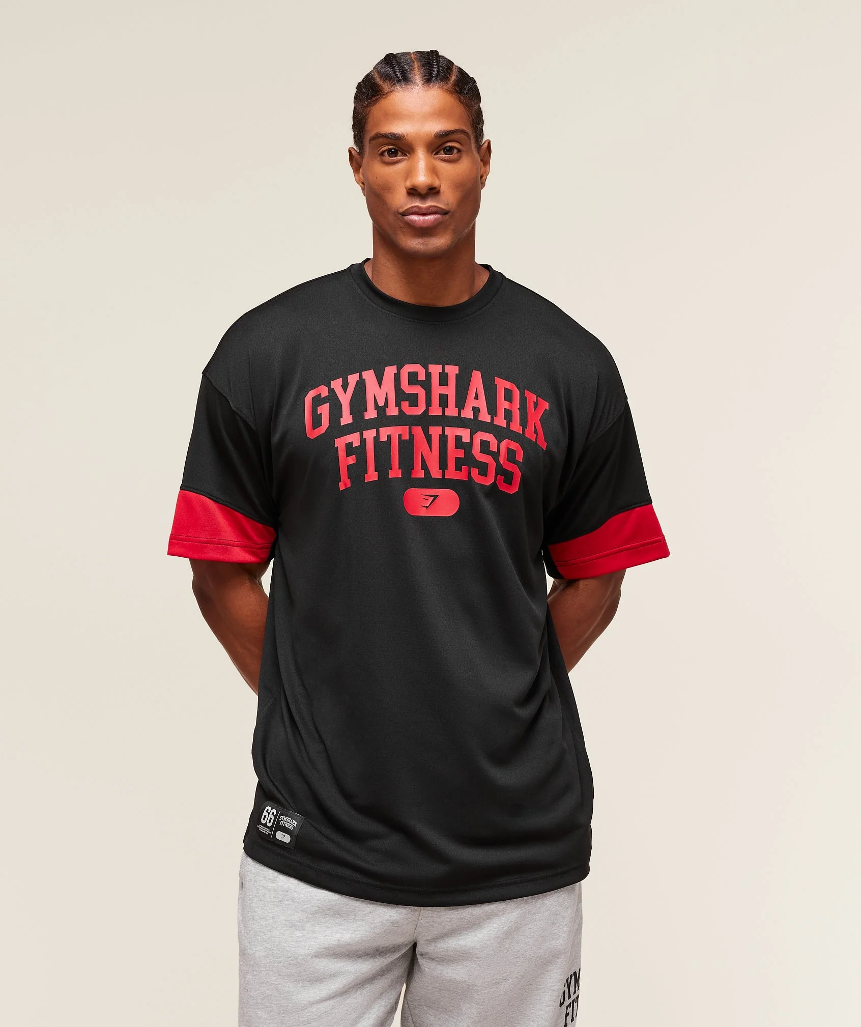 Gymshark Campus Oversized T-Shirt - Black/Conditioning Red - Image 5
