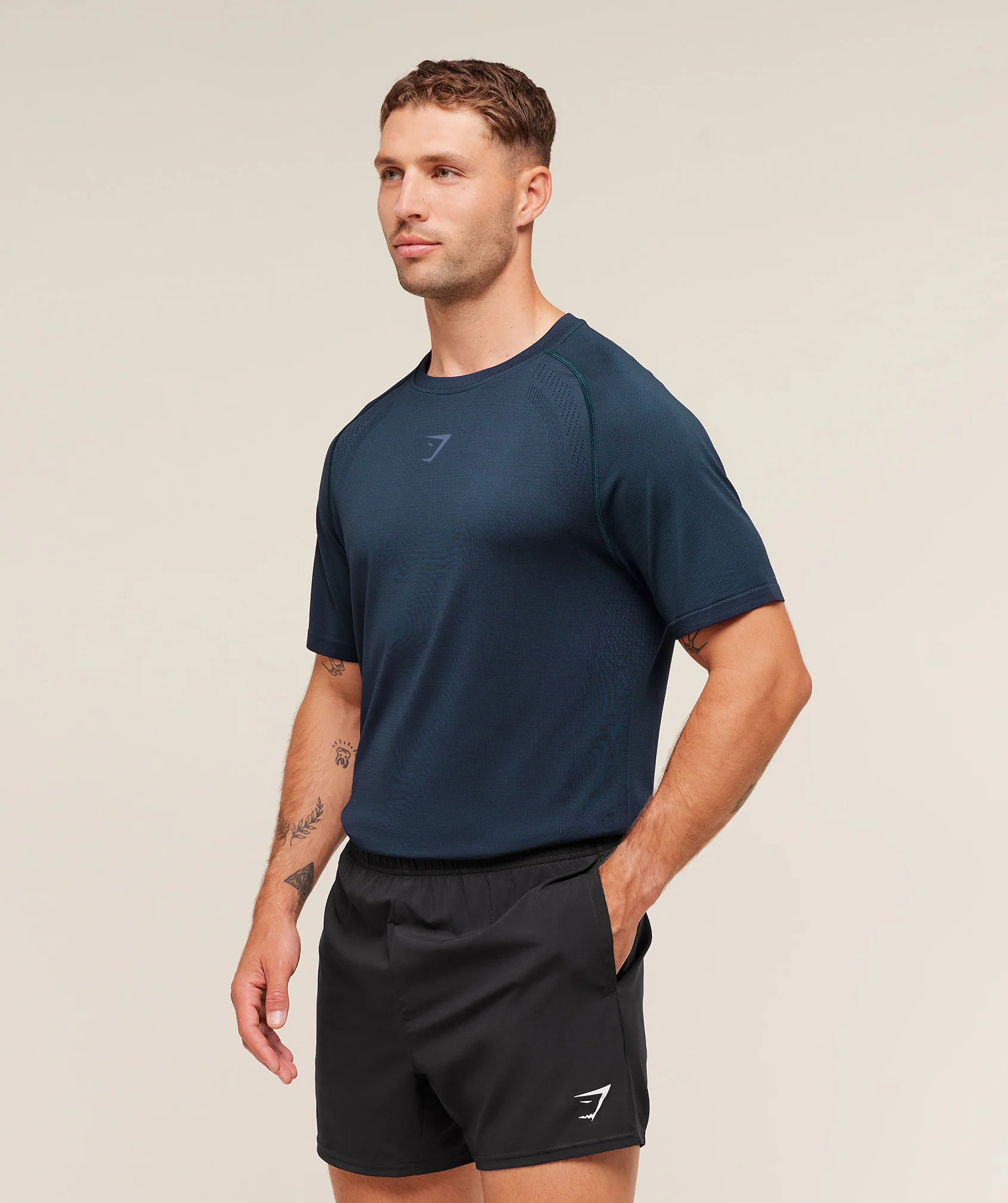 Gymshark Versatile Seamless T-Shirt - Bench Blue/Compound Blue - Image 3