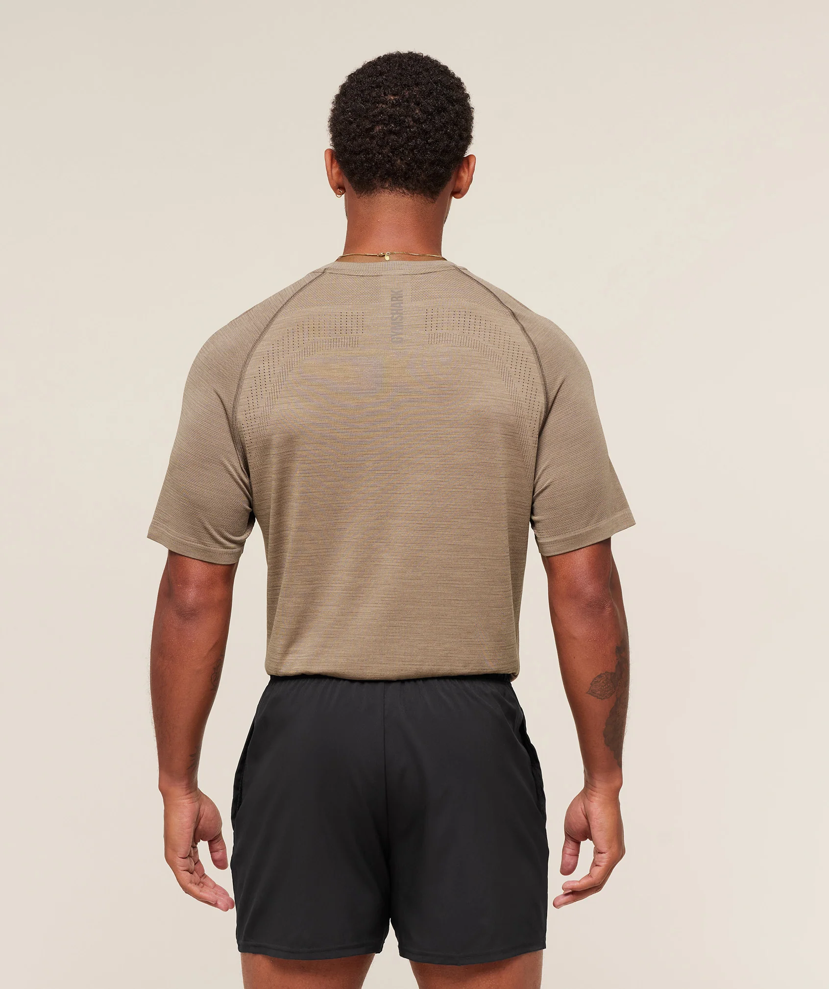Gymshark Versatile Seamless T-Shirt - Cement Brown/Camo Brown - Image 2
