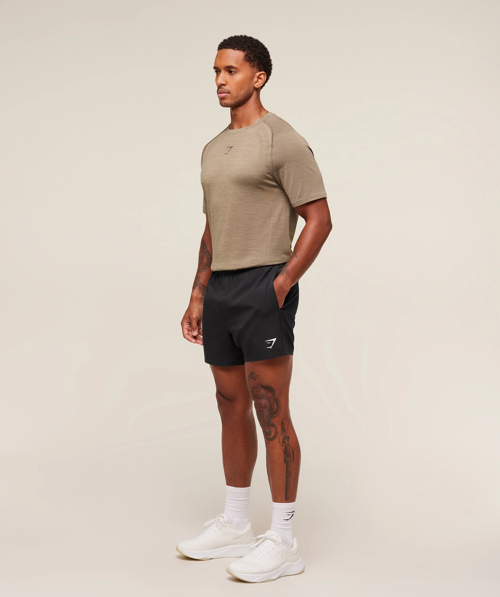 Gymshark Versatile Seamless T-Shirt - Cement Brown/Camo Brown - Image 4