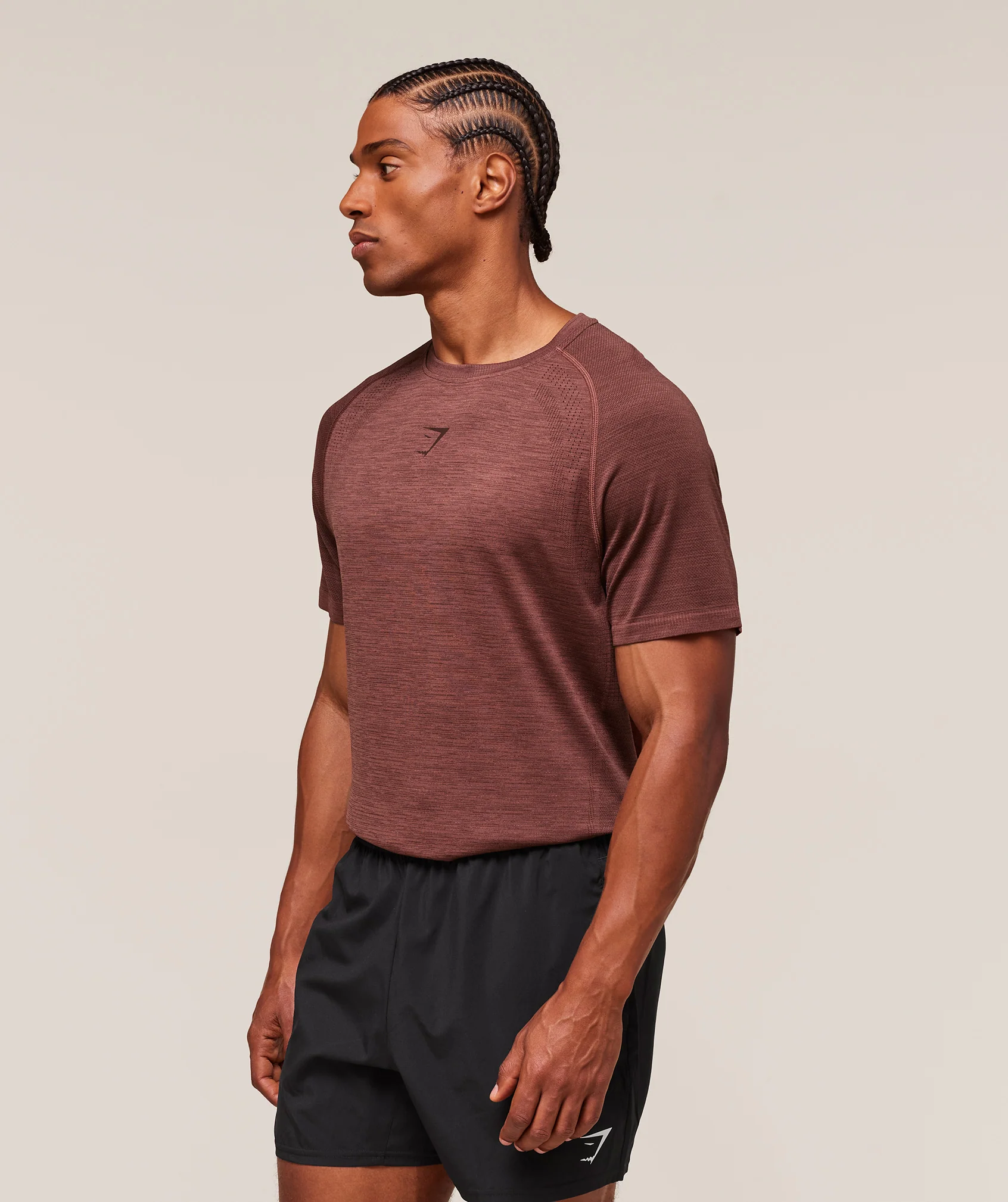 Gymshark Versatile Seamless T-Shirt - Rust Brown/Depth Brown - Image 7